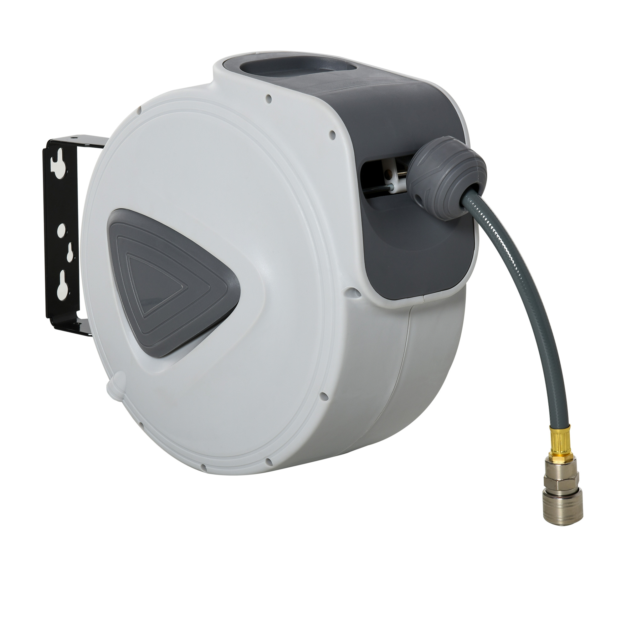 Retractable Air Hose Reel 15m+140cm (Hose Diameter 3/8" 9.5mm), Hose Connector 1/4" BSP, Wall Mount Auto Rewind Hose-Reel - Life Essentials