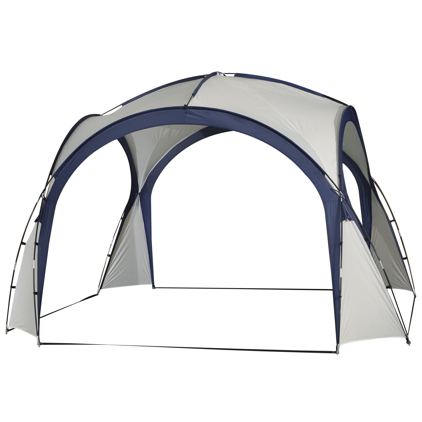 3.5 x 3.5M Gazebo Marquee Tent Outdoor Tarp Shelter Garden Party Event Shelter Patio Spire Arc Pavilion Camp Sun Shade, Cream and Blue - Life 
