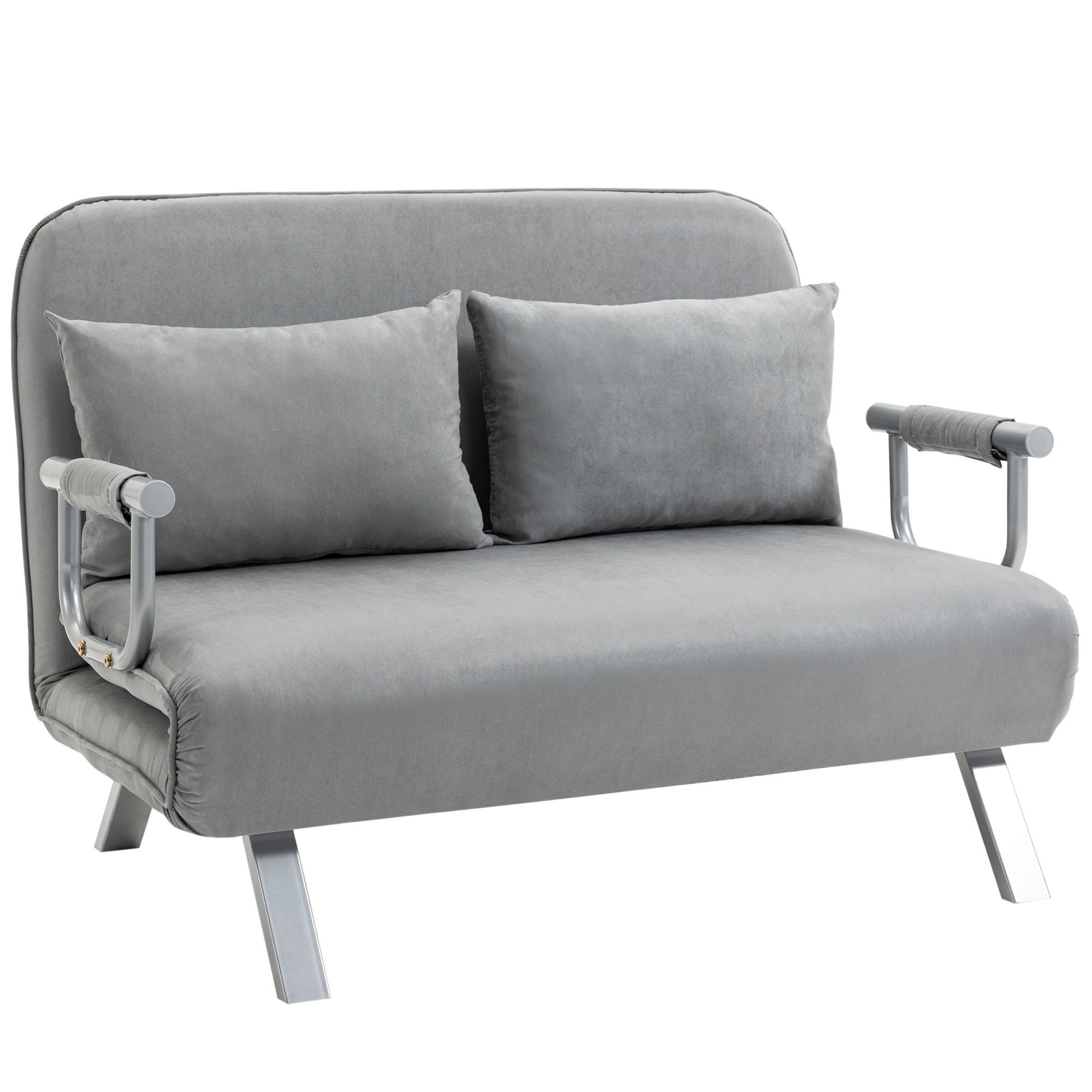 2 Seater Sofabed - Click-Clack Sofa Bed 2-Seater Grey 111cm - Life Essentials