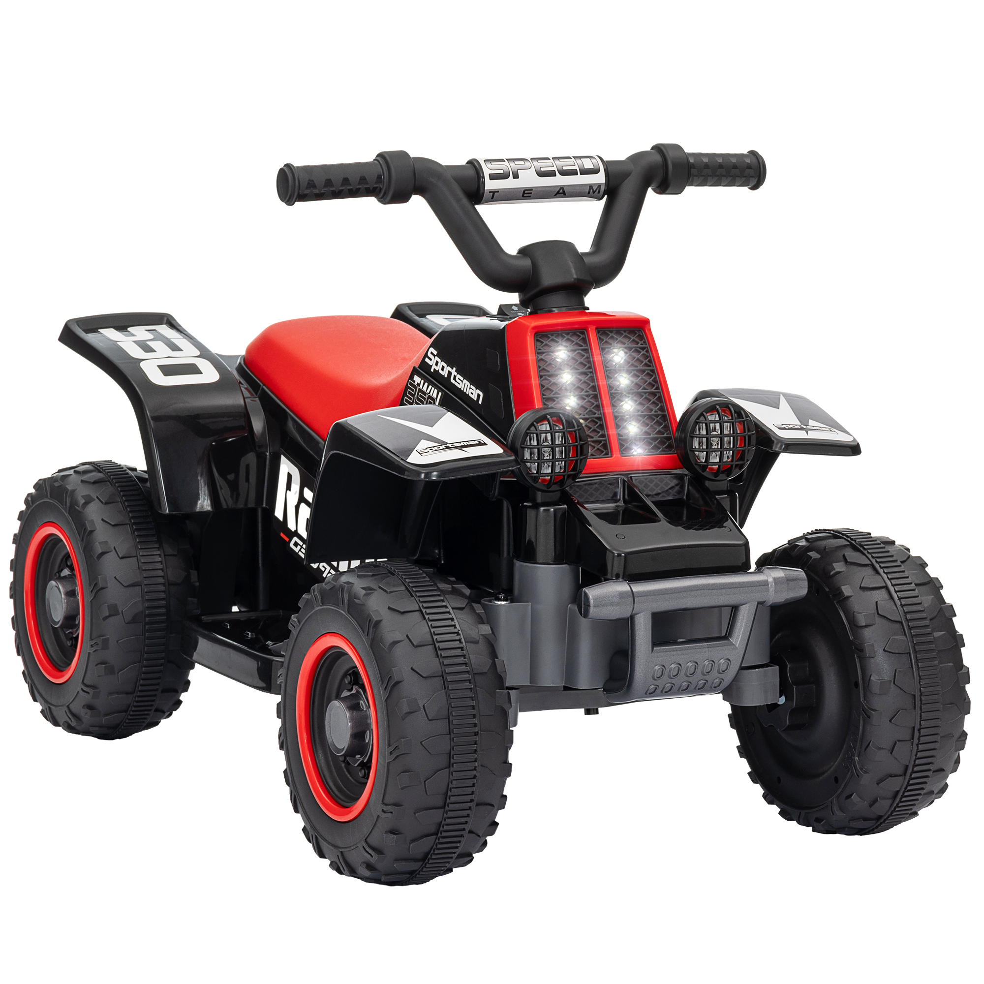 AIVAGO 6V Electric Quad Bike for Kids, Ride On ATV w/ Forward Backward, Headlights, for 18-36 Months, Black and Red - Life Essentials