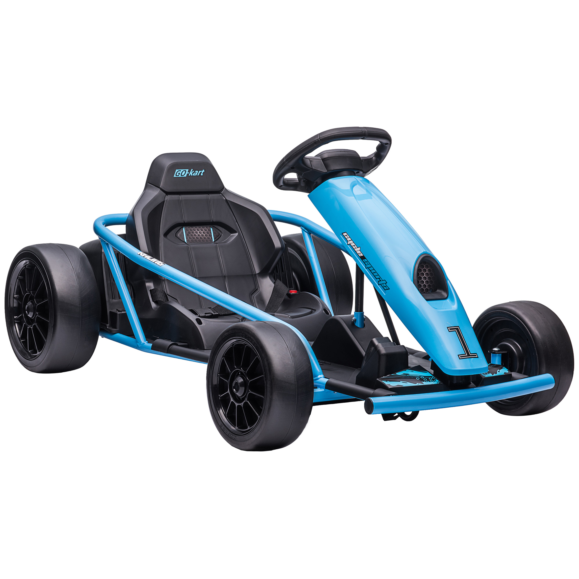 24V Electric Go Kart for Kids, Drift Ride-On Racing Go Kart with 2 Speeds, for Boys Girls Aged 8-12 Years Old, Blue - Life Essentials