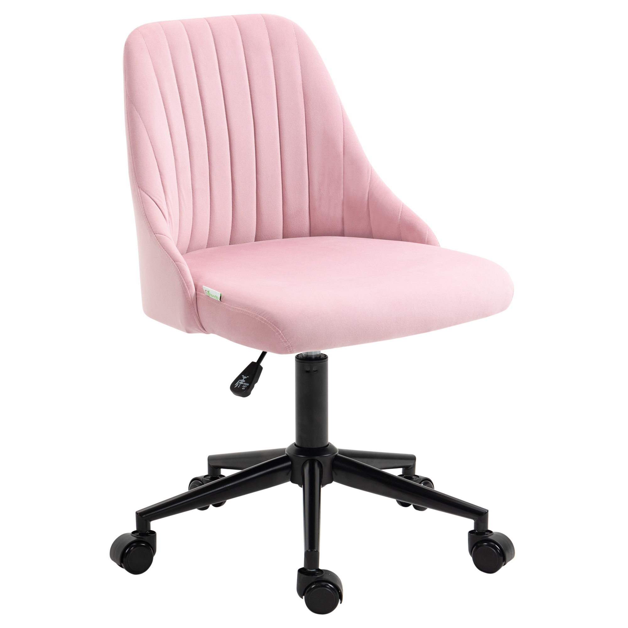 VONSETTA Velvet-Feel Armless Office Chair - Pink - Life Essentials