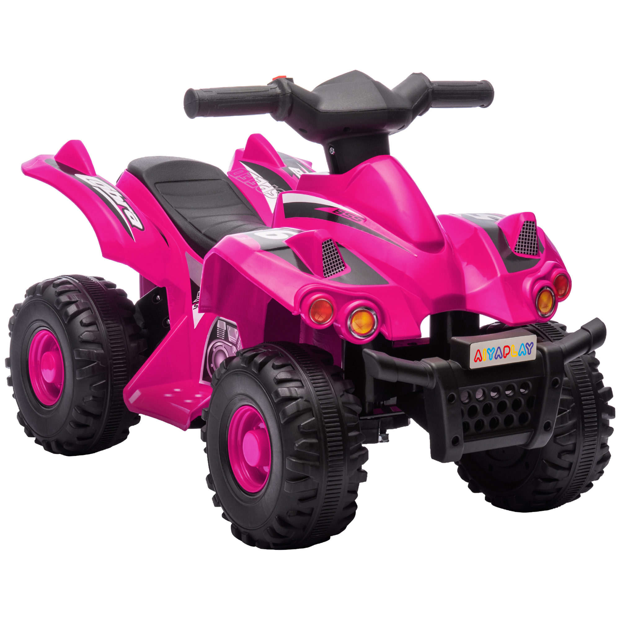 AIVAGO 6V Kids Electric Quad Bike w/ Music, Forward Function, for 2-6 Years, Pink - Life Essentials