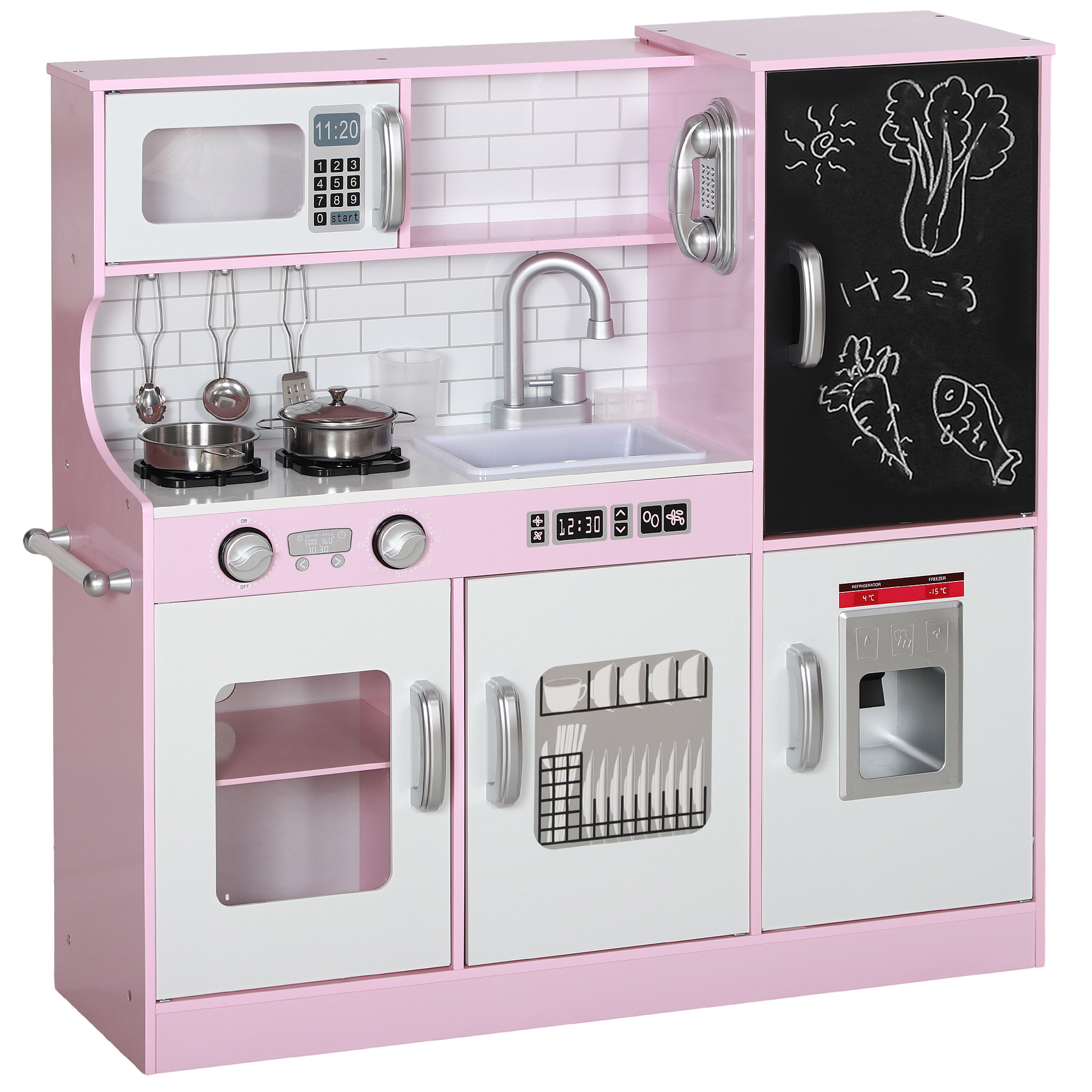 Kids Toy - Pretend Play Kitchen Kids Kitchen Playset Pink 26.8cm - Life Essentials