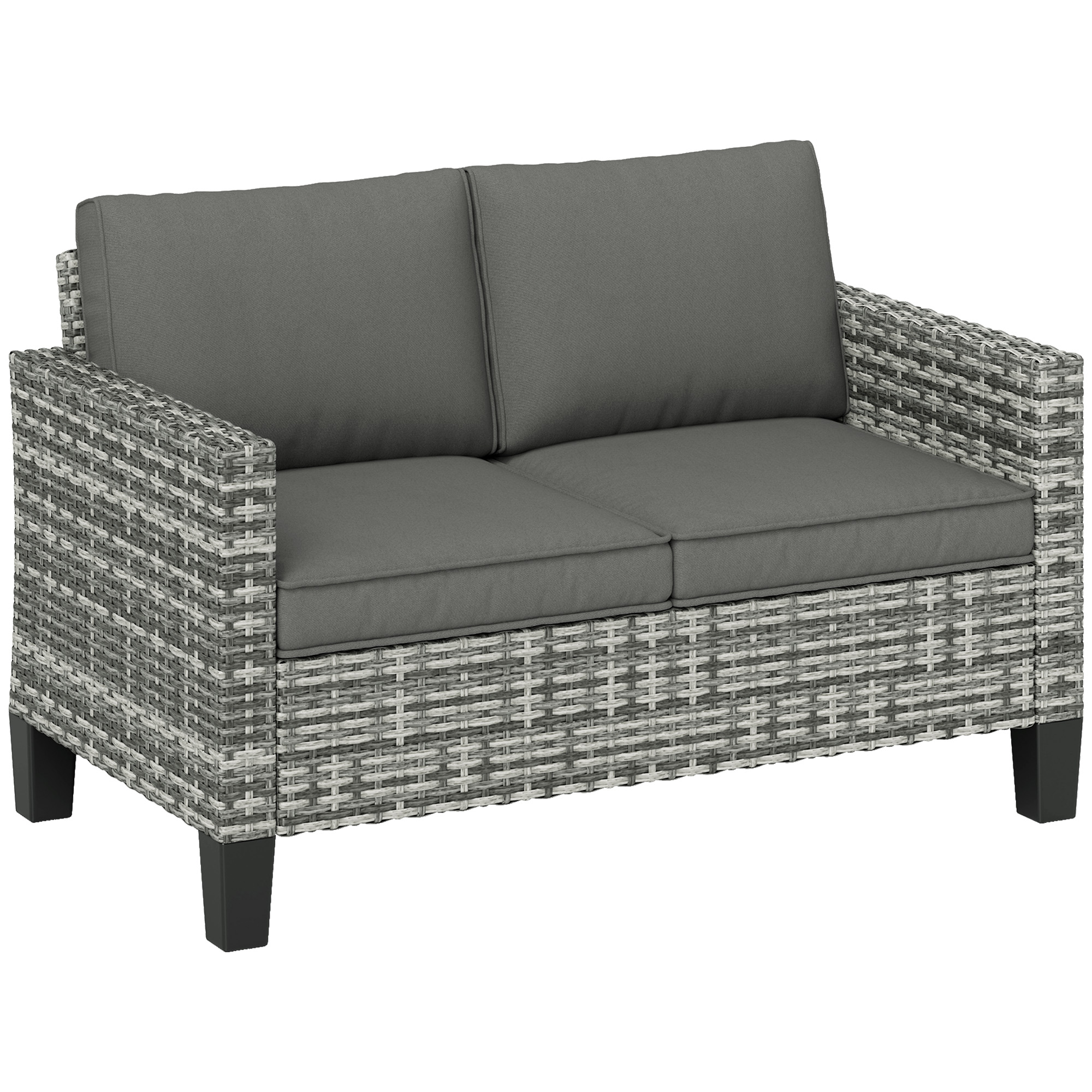 SUNVISTA Two-Seater Rattan Outdoor Sofa - Light Grey - Life Essentials