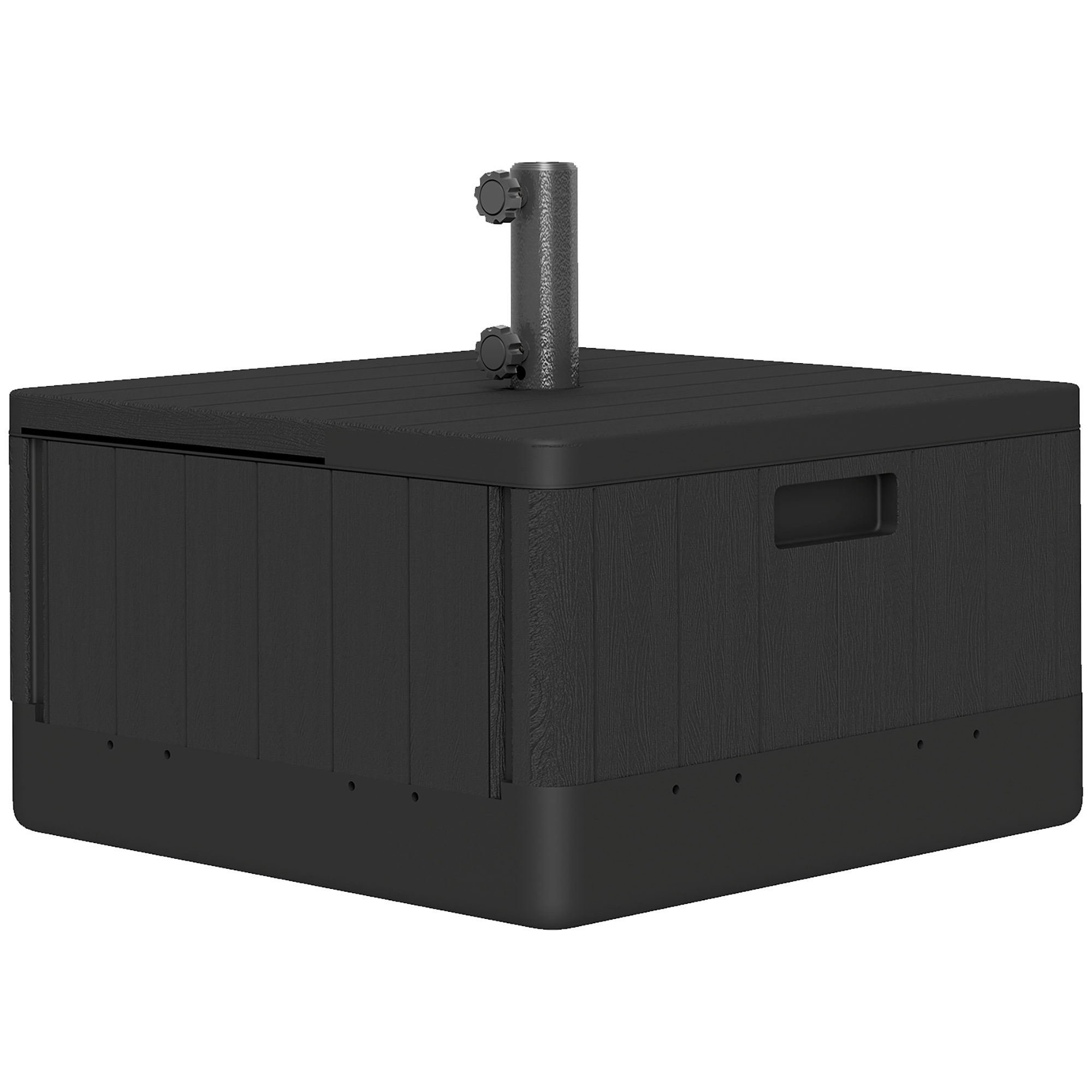 SUNVISTA Garden Parasol Base Outdoor Umbrella Stand with Wheels Handles, Black - Life Essentials