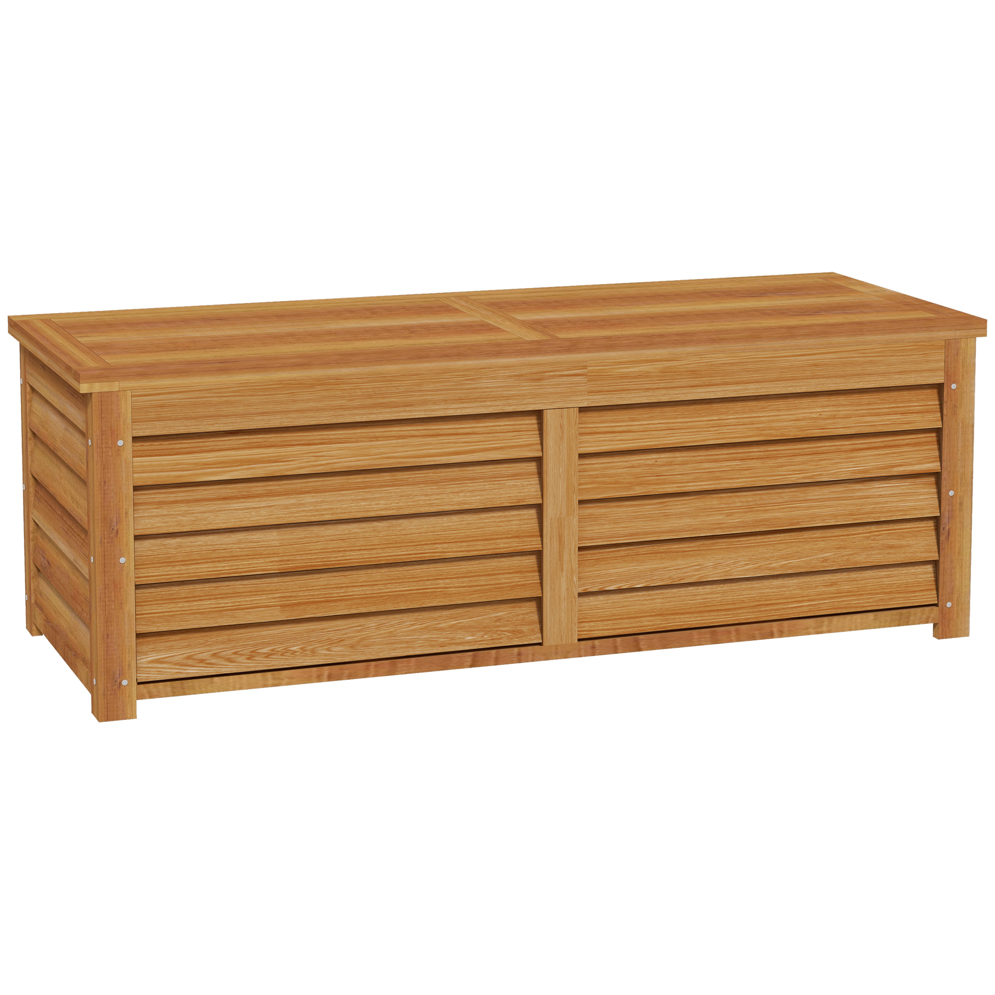 Garden Shed - 292L Wooden Deck Storage Box Brown 130cm - Life Essentials