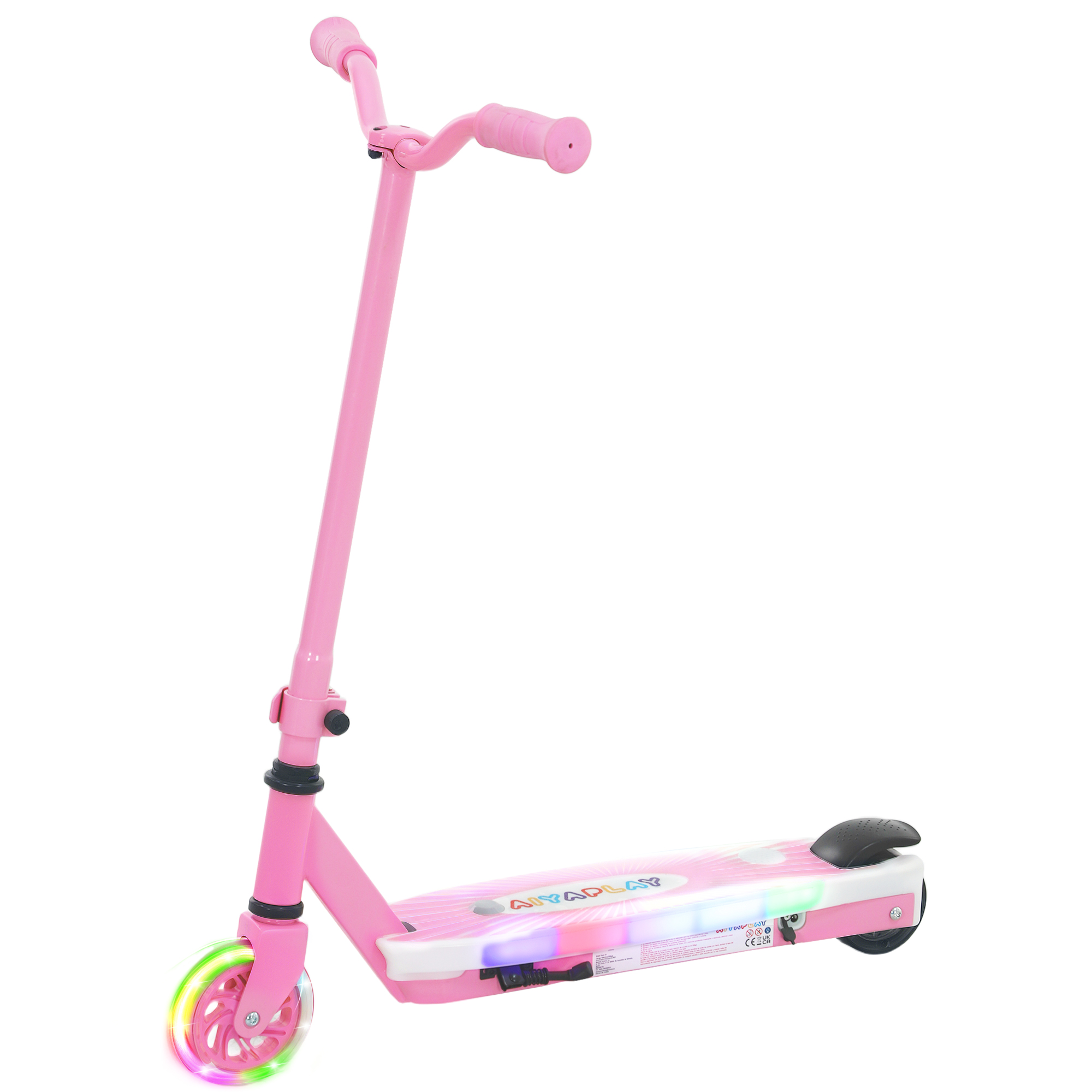 AIVAGO Kids Electric Scooter Ages 4-7 with Rear Wheels, LED Lights & Brake, Pink - Life Essentials