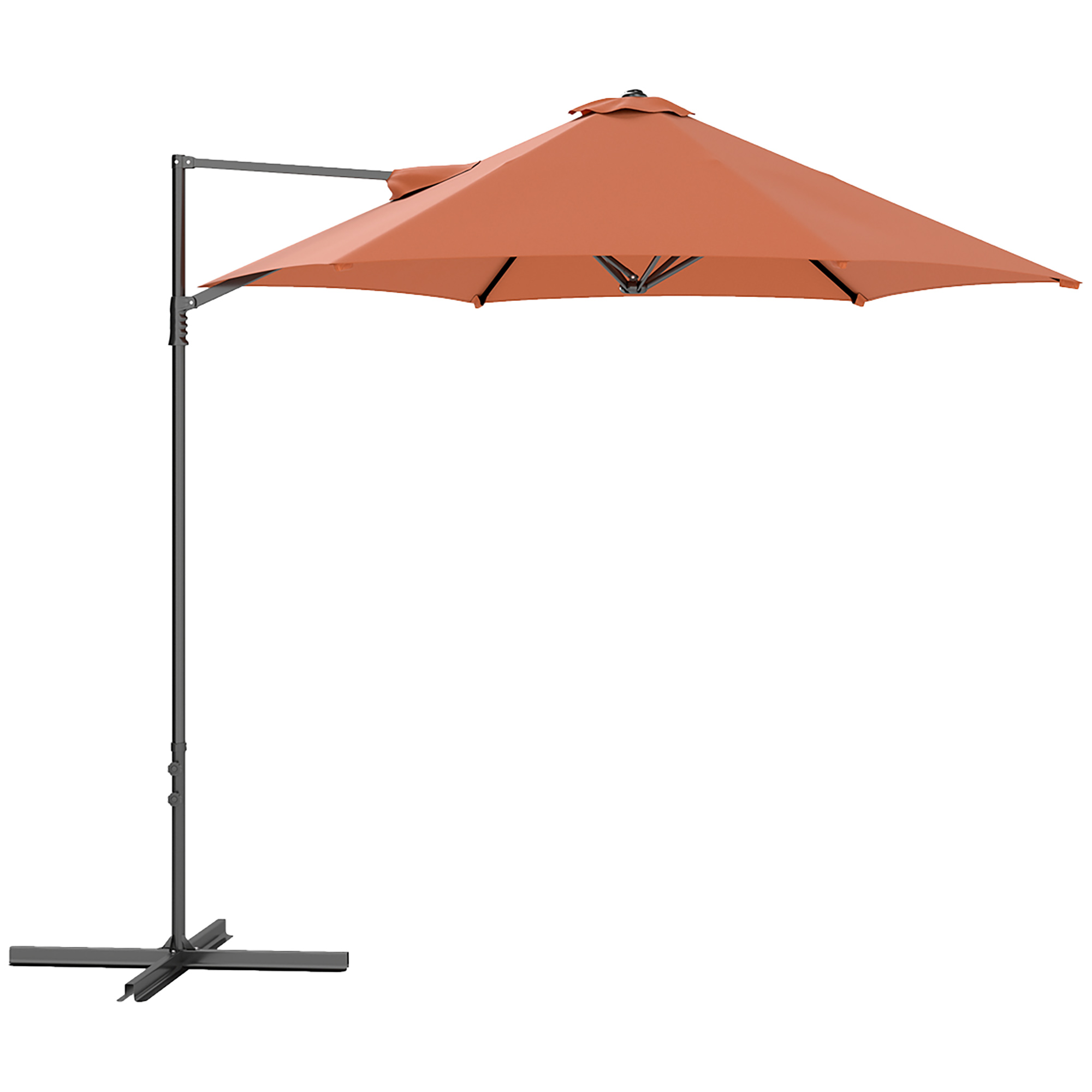 SUNVISTA 2.5m Rotating Cantilever Parasol - Orange - Life Essentials