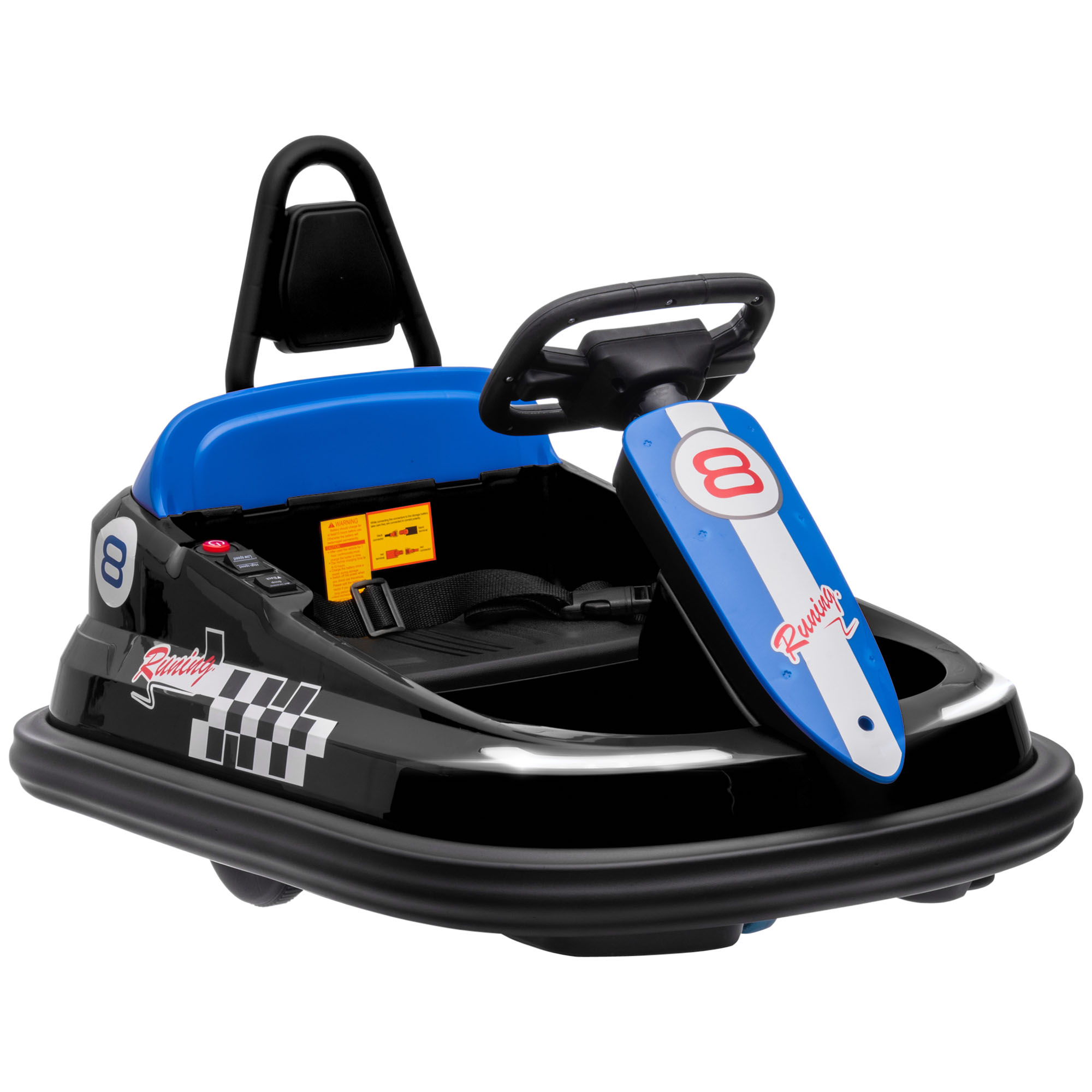 6V Electric Kids Bumper 360 Spin Waltz Car with Music, Horn, Lights - Black - Life Essentials