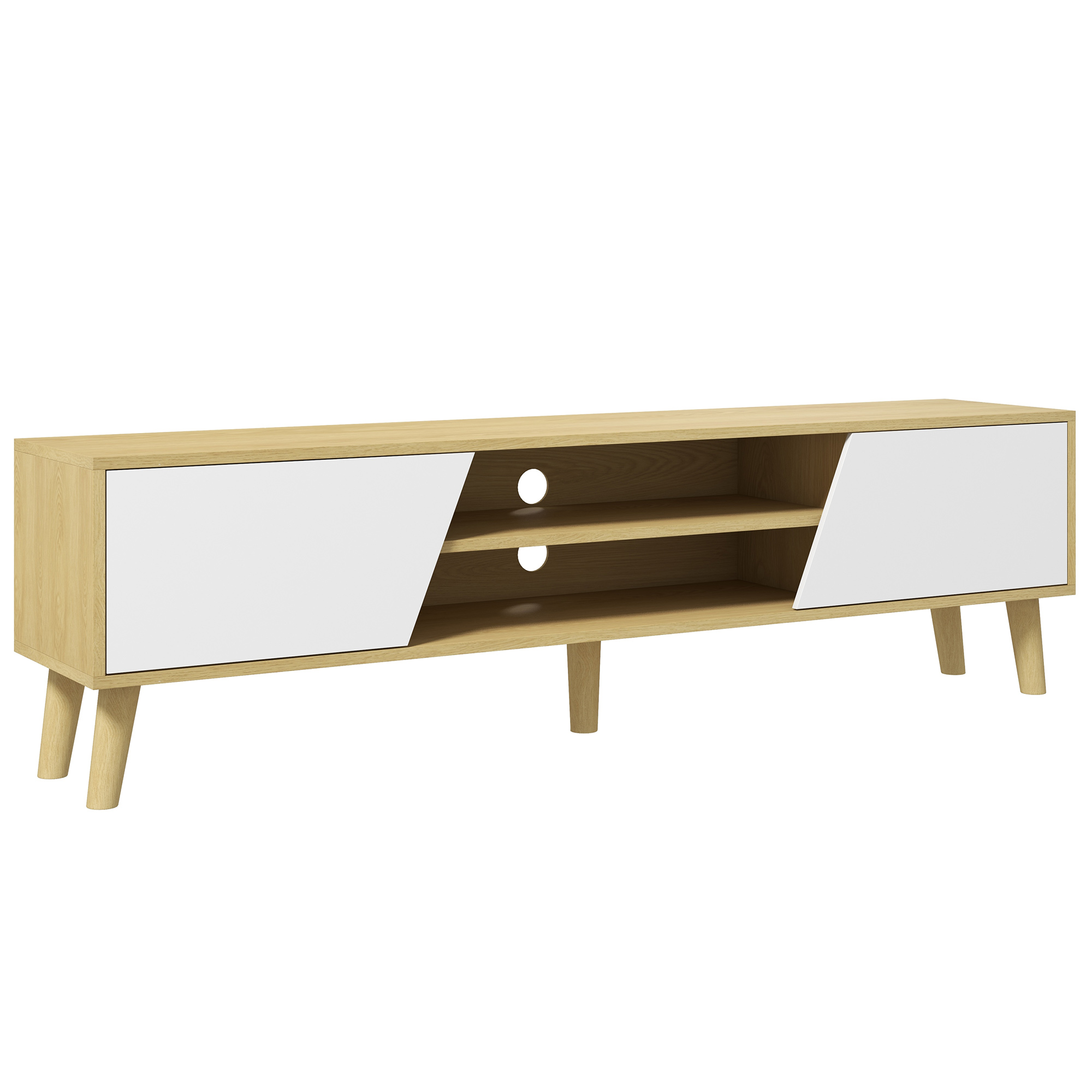 Scott TV Stand Cabinet for TVs up to 65 Inch - Oak - Life Essentials