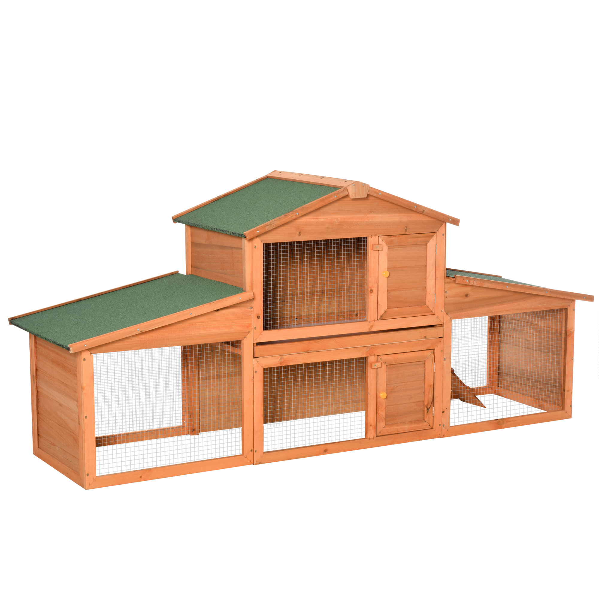 Small Animal Deluxe XXL Fir Wood 2-Tier Hutch Natural Wood Tone - Life Essentials