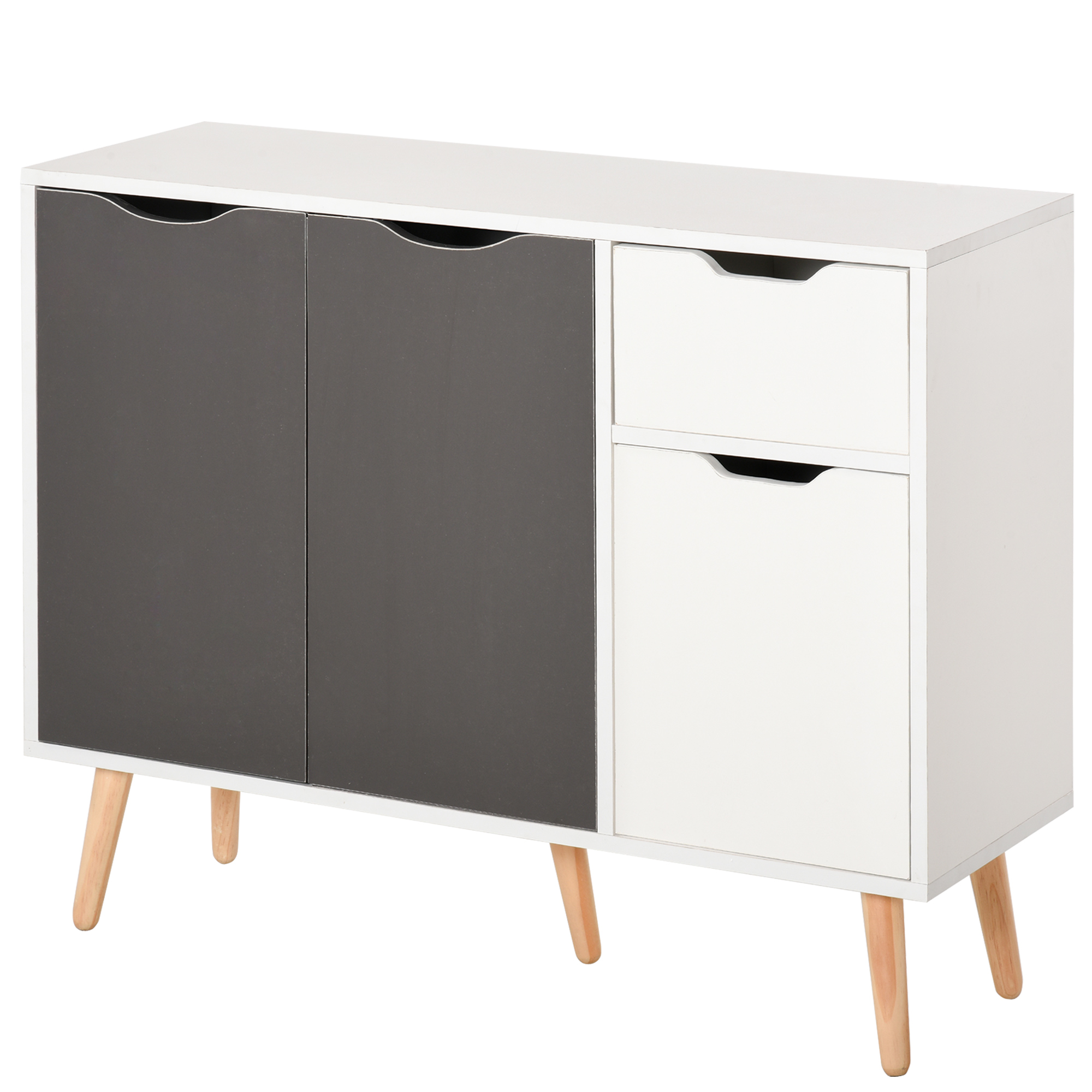 Sideboard Floor Standing Storage Cabinet with Drawer for Bedroom, Living Room, Home Office, Grey - Life Essentials