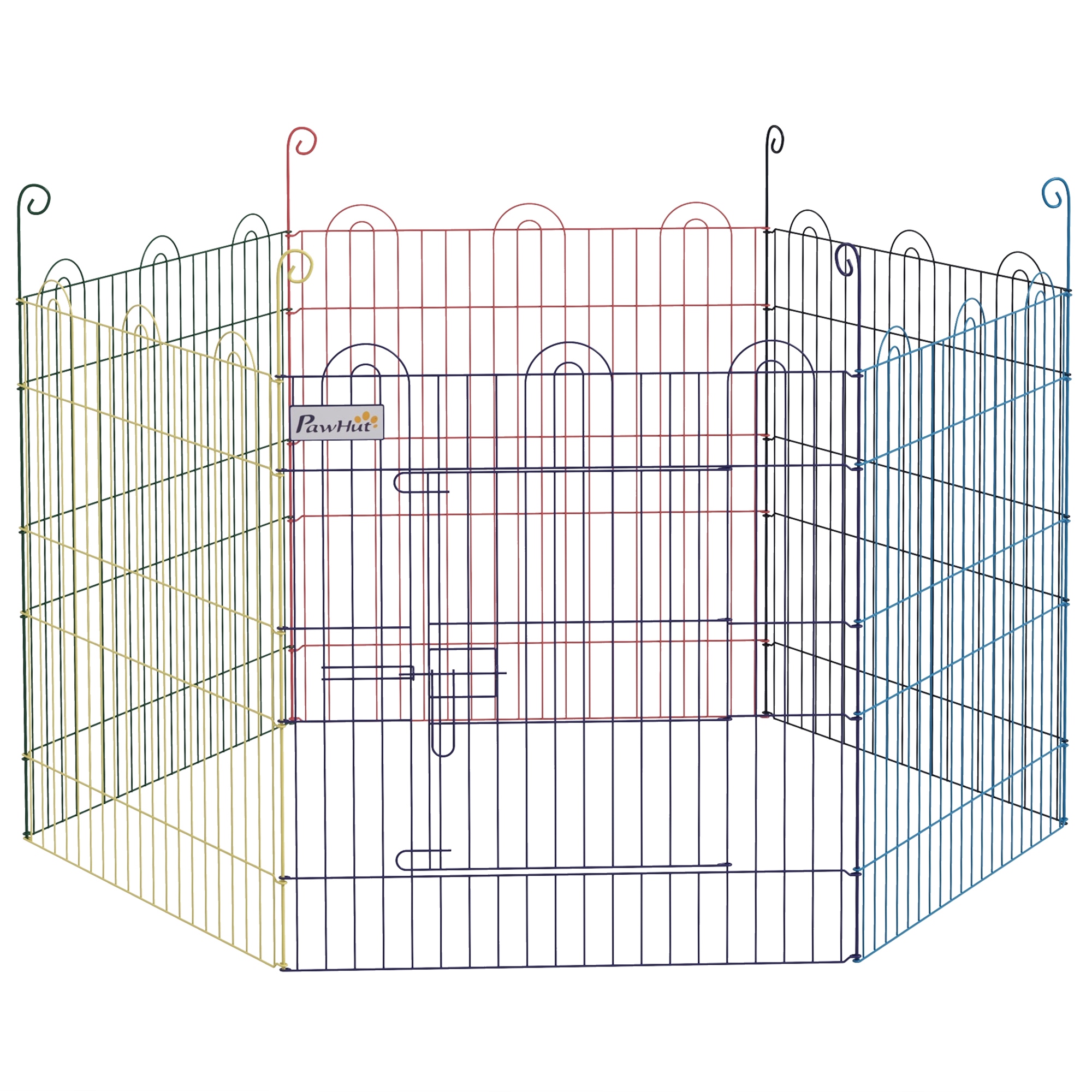 Pet Playpen Crate, with Six Panels, Door, for Indoors and Outdoors - Life Essentials