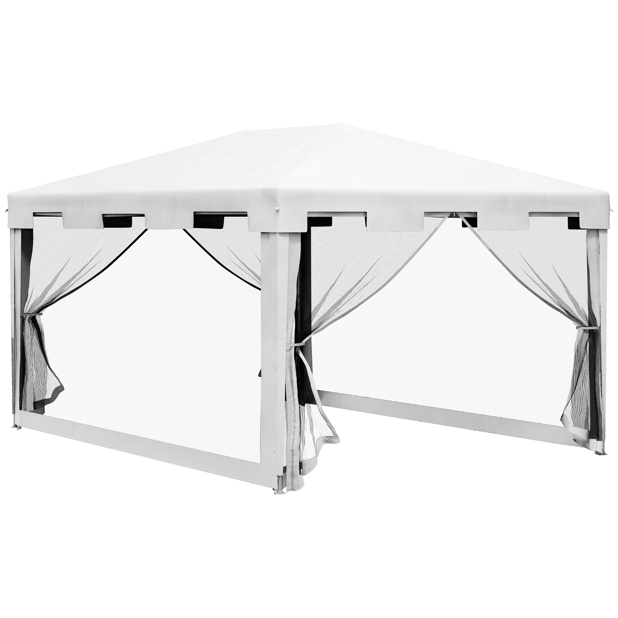 4 x 3 m Party Tent Wedding Gazebo Outdoor Waterproof PE Canopy Shade with Panel - Life Essentials
