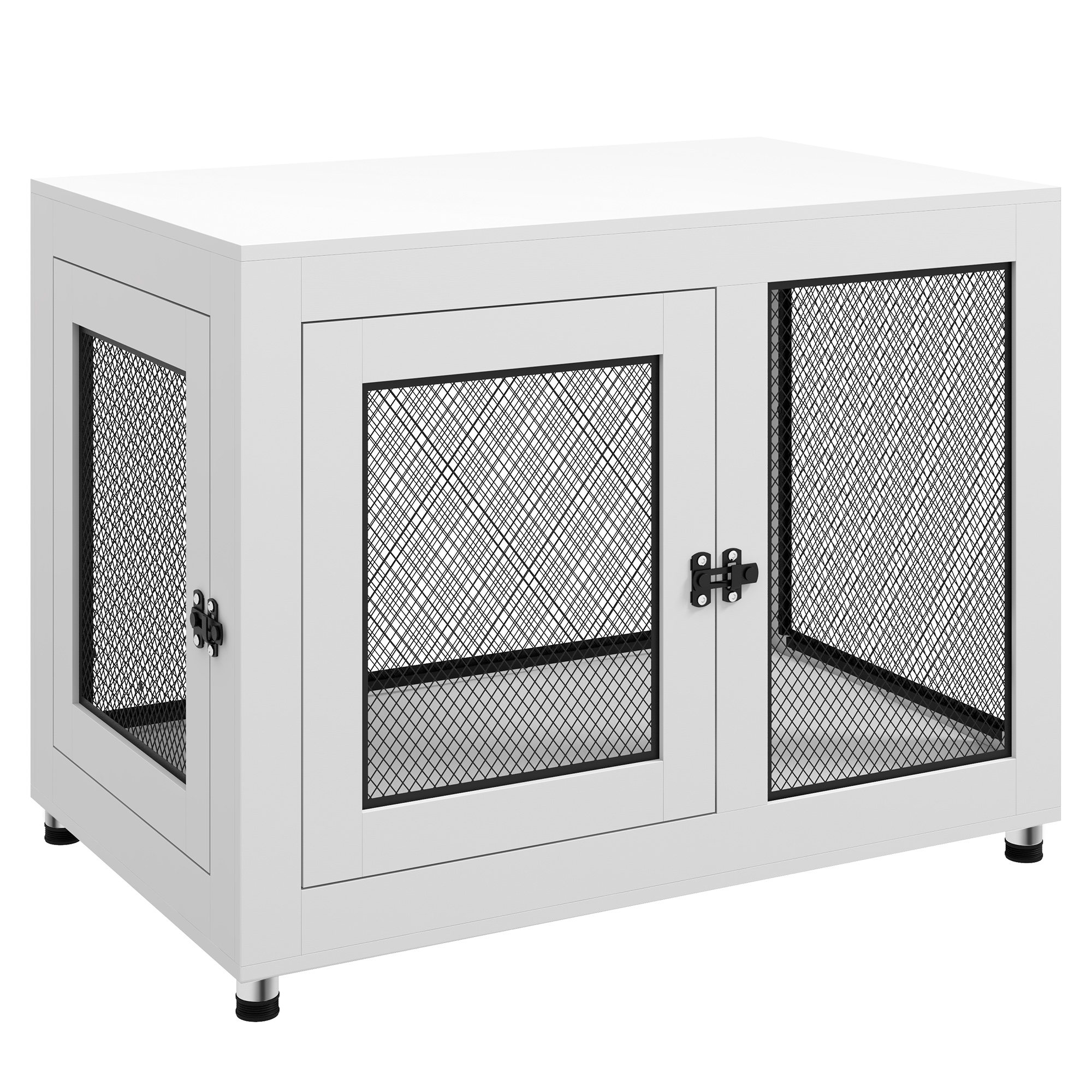 2-in-1 Dog Cage & Side Table, with Two Doors, Cushion, for Large Dogs - Life Essentials