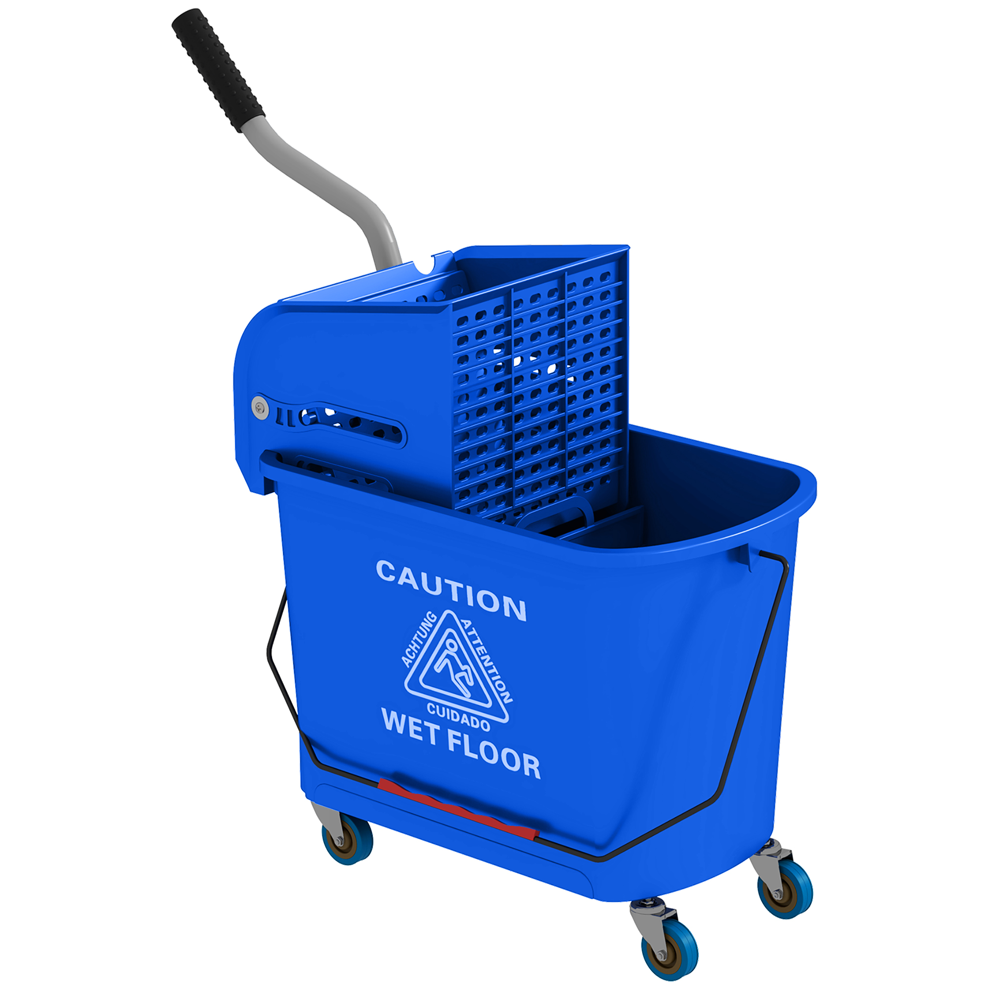 Scott 20L Mop Bucket with Wringer and Handle for Floor Cleaning - Blue - Life Essentials