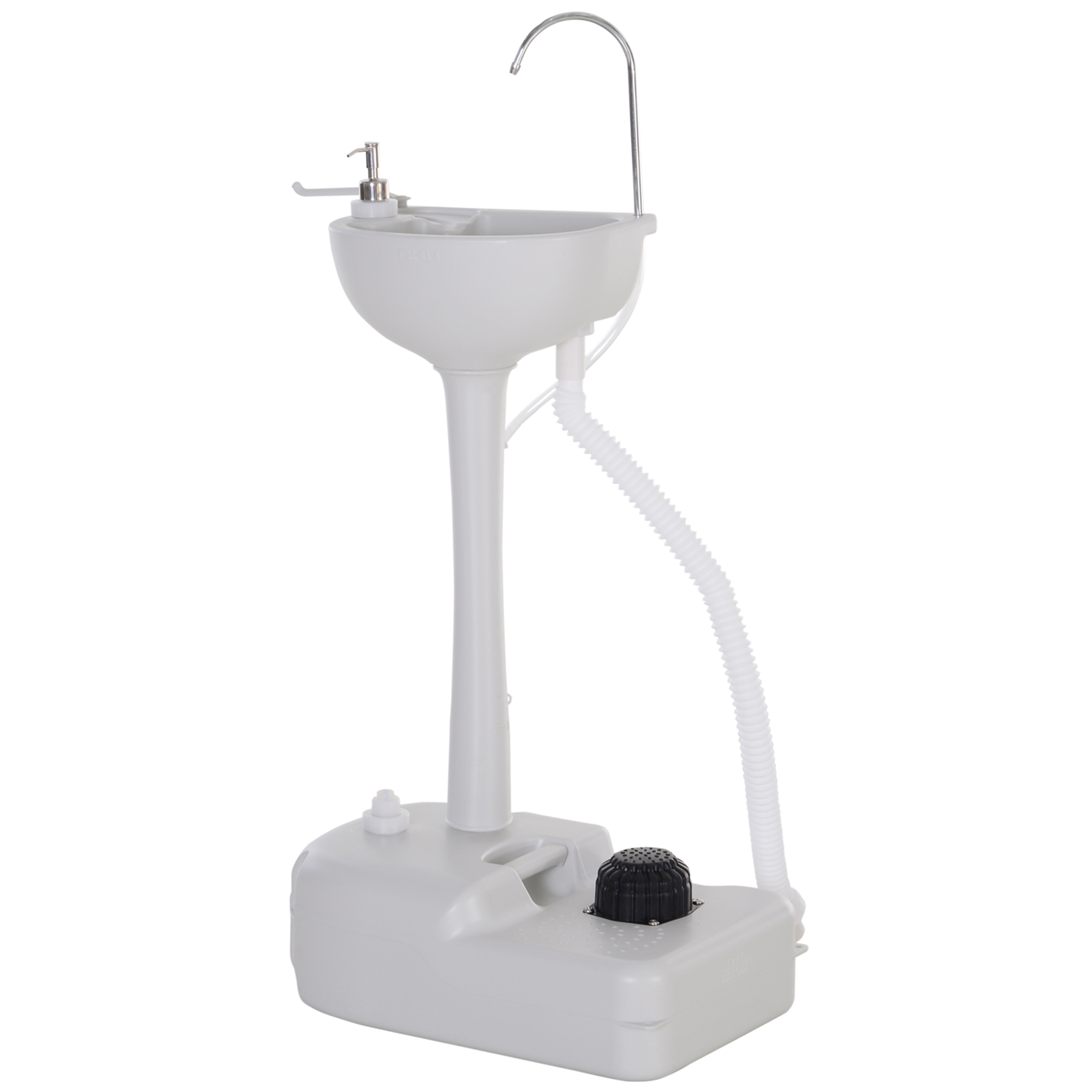 HDPE Outdoor Soap Dispending Sink w/ Towel Holder White - Life Essentials