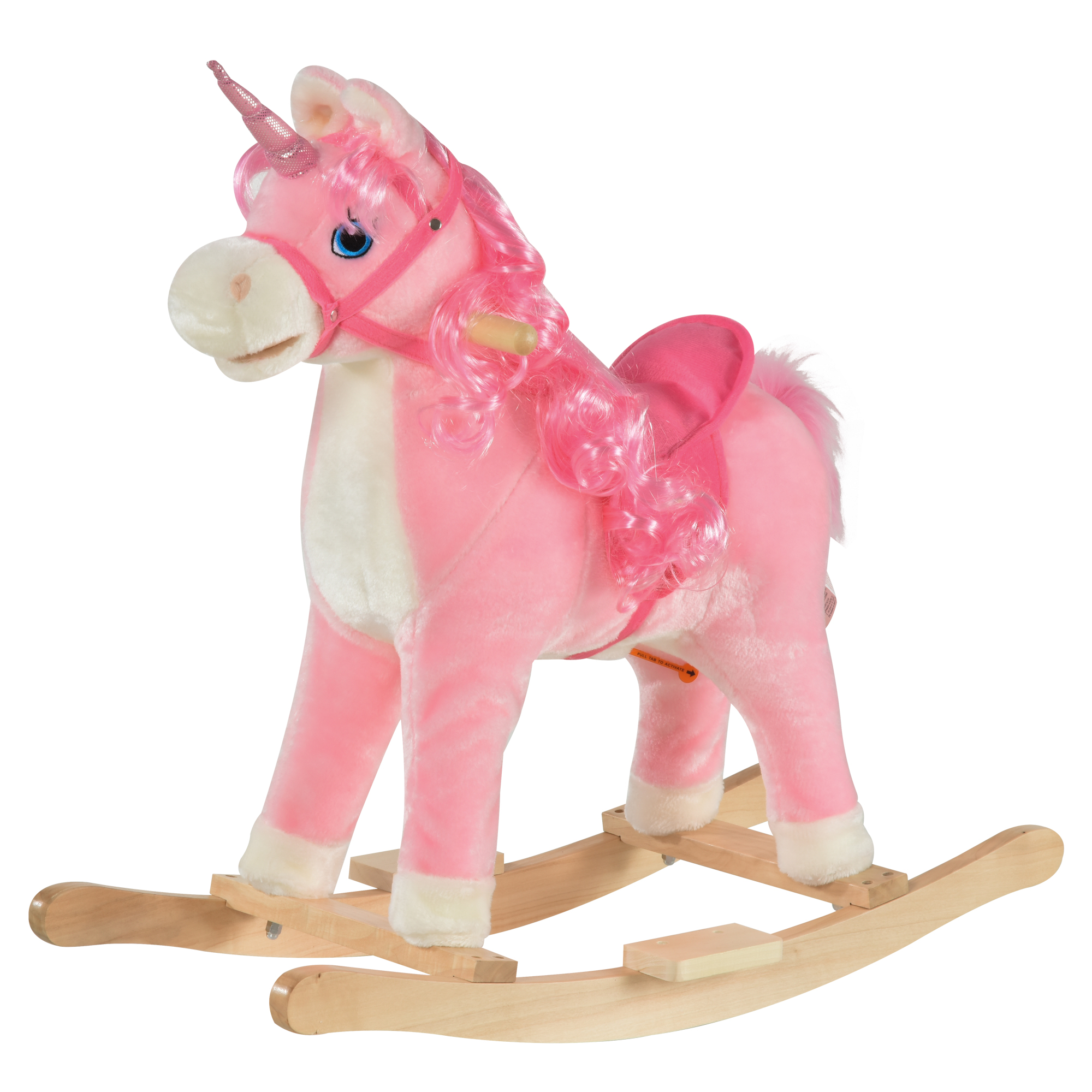 Kids Unicorn Plush Rocking Ride On w/ Sound Pink - Life Essentials