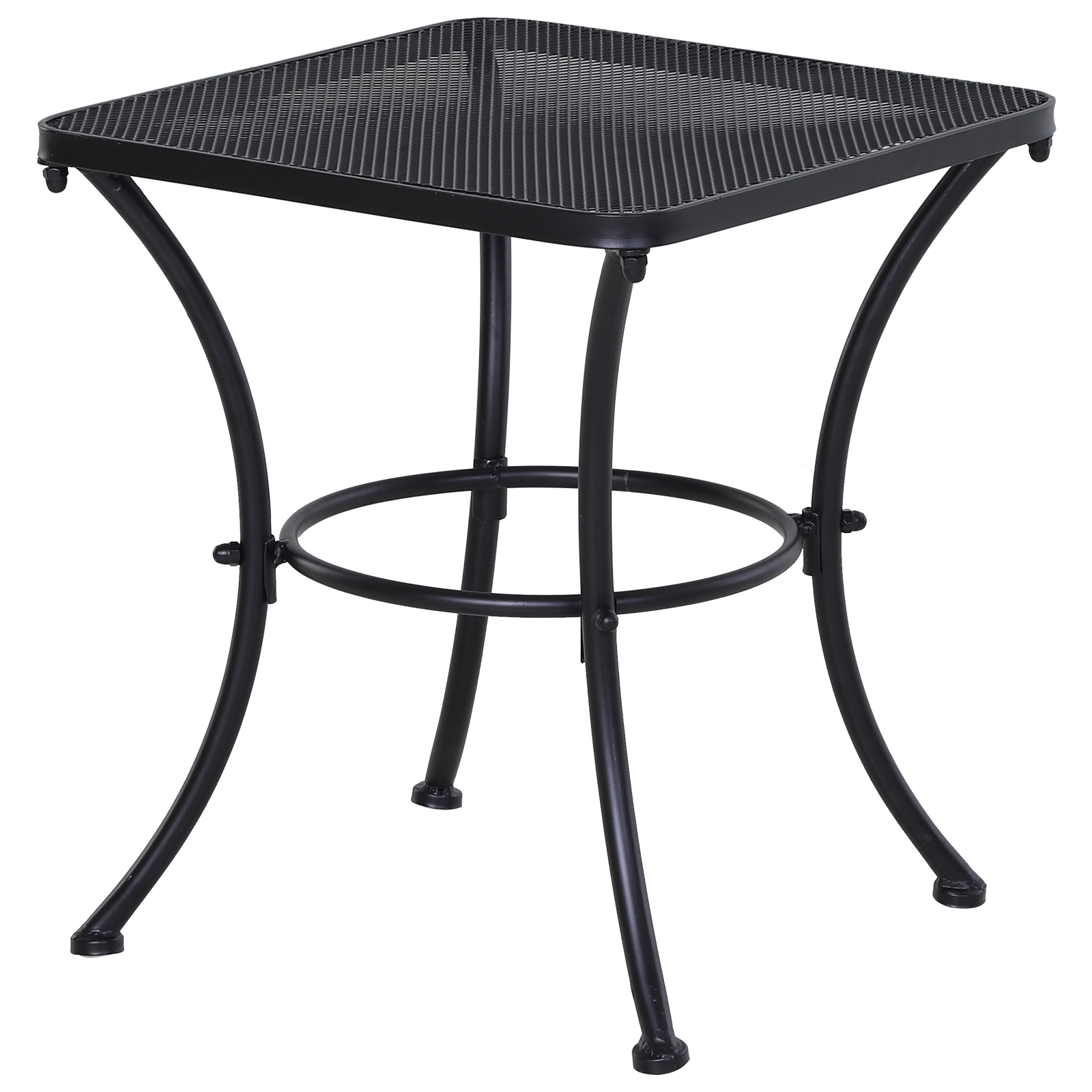 Metal Square Outdoor Garden Bistro Table Black - Life Essentials