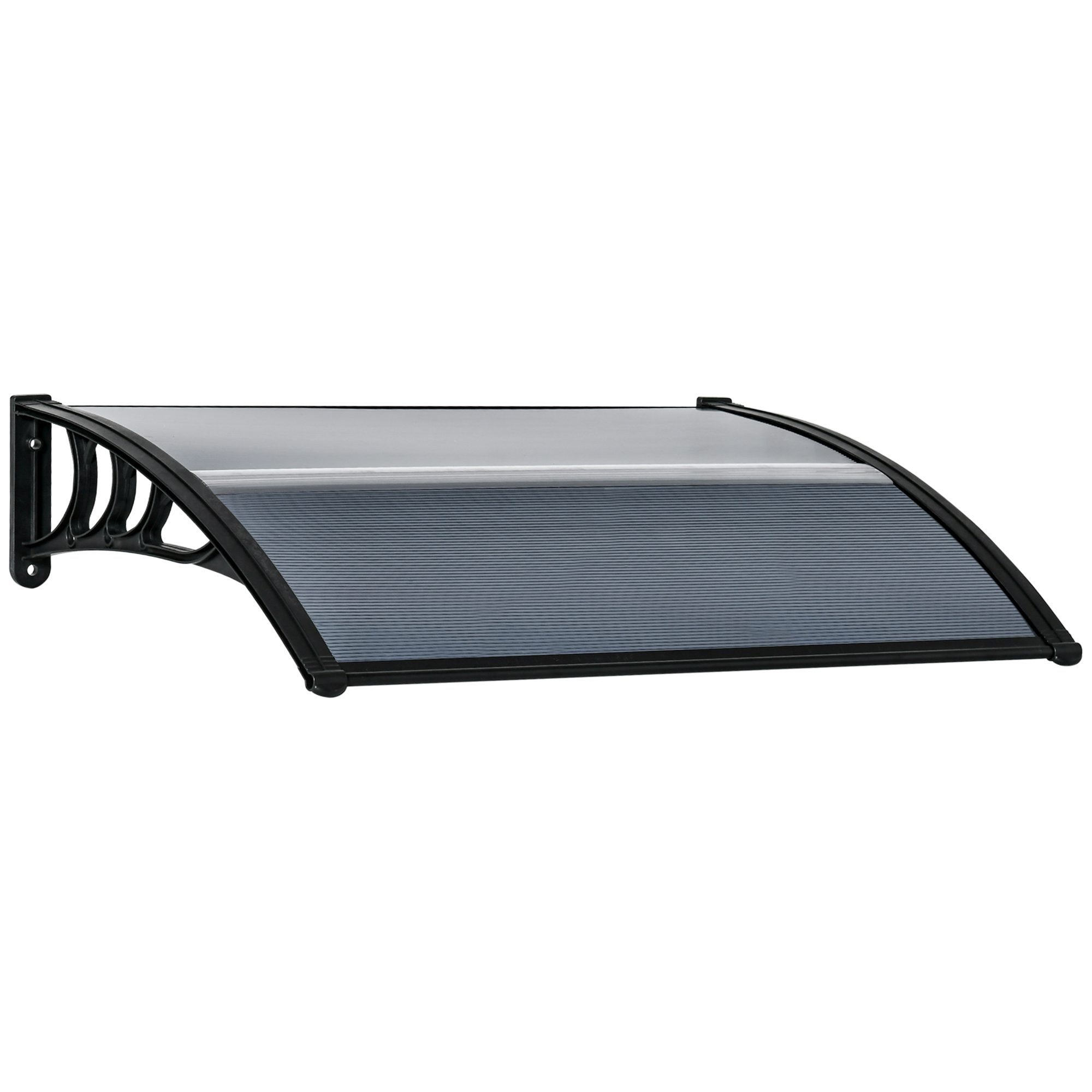 Door Canopy Awning Outdoor Window Rain Shelter Cover for Front/Back Door Porch Black 100 x 80cm - Life Essentials
