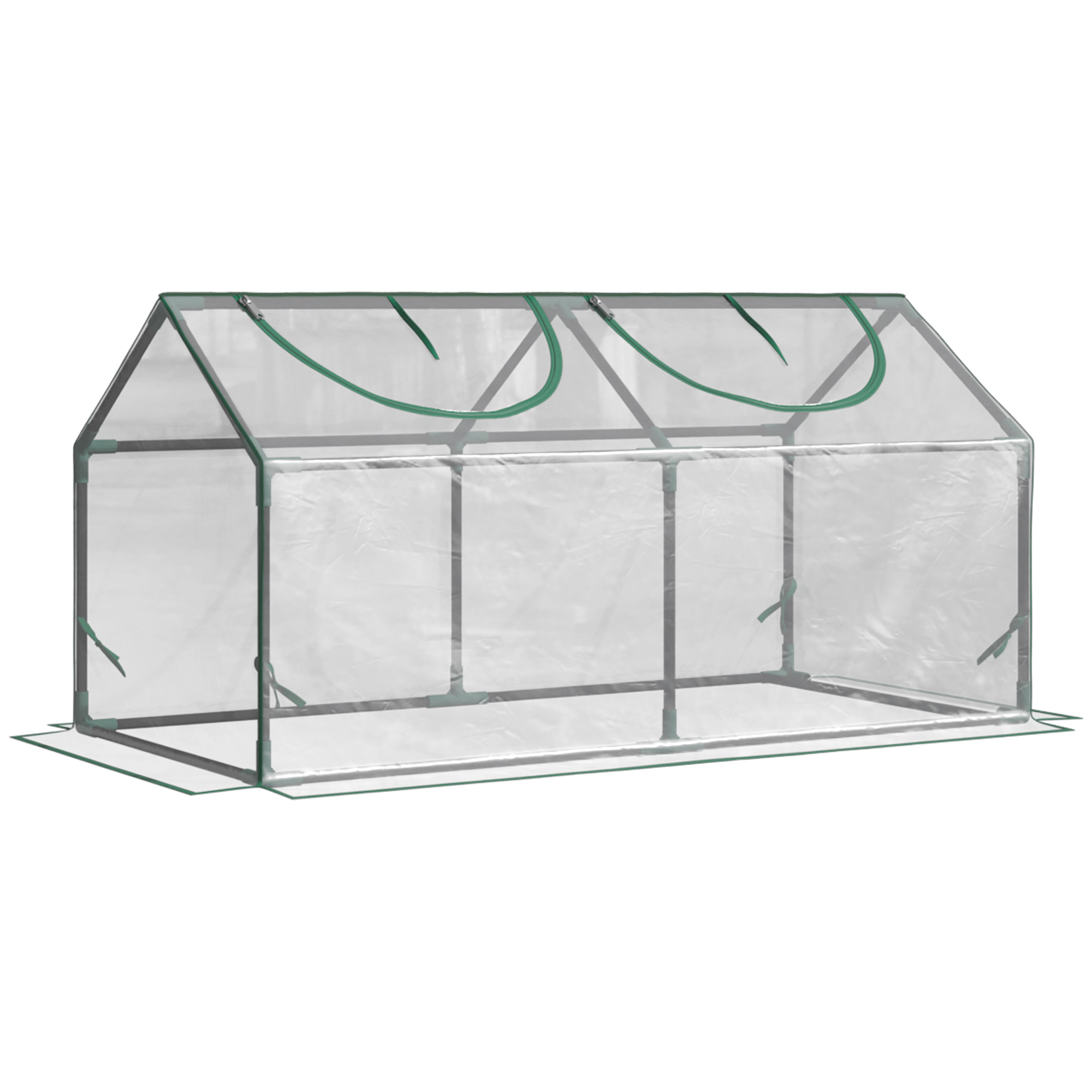 Mini Greenhouse Portable Flower Planter Tomato Vegetable House for Garden Backyard with Zipper 120 x 60 x 60 cm, Clear - Life Essentials