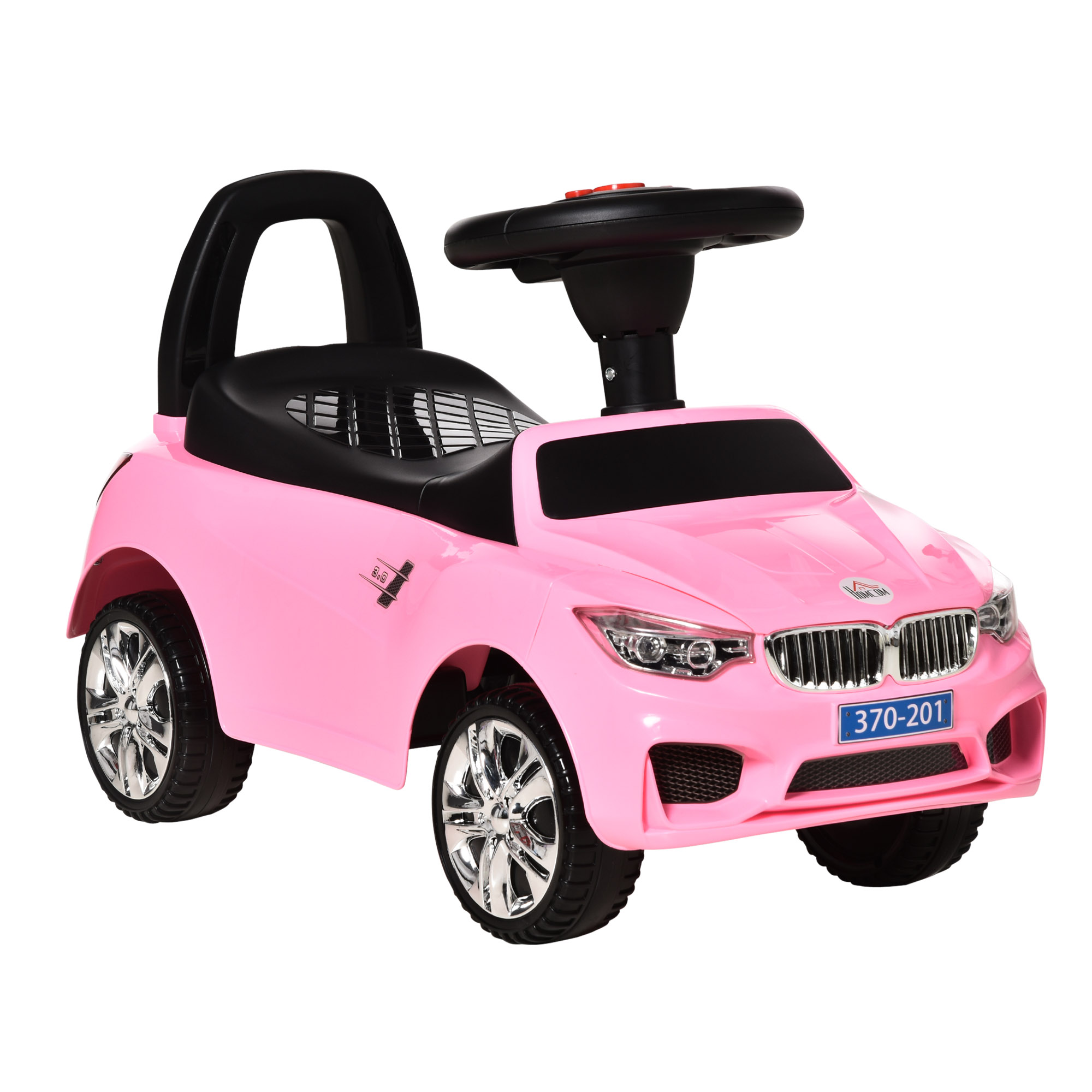 Ride on Sliding Car Baby Toddler Foot to Floor Slider Stroller w/ Horn Music Working Lights Hidden Storage Big Steering Wheel Pink - Life Essentials