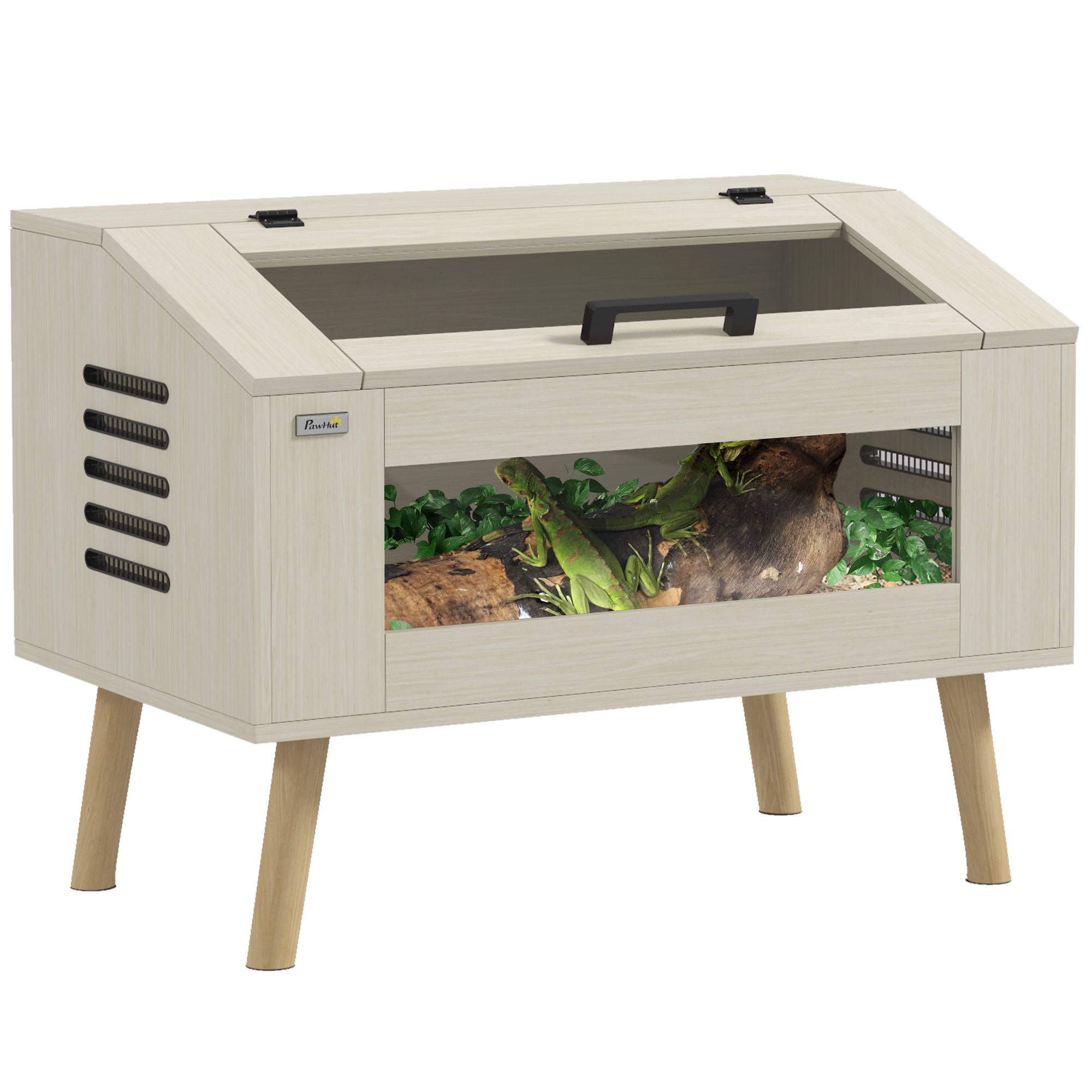Shelley 111L Vivarium for Snakes Lizards Horned Frogs with Tempered Glass Windows - Grey - Life Essentials