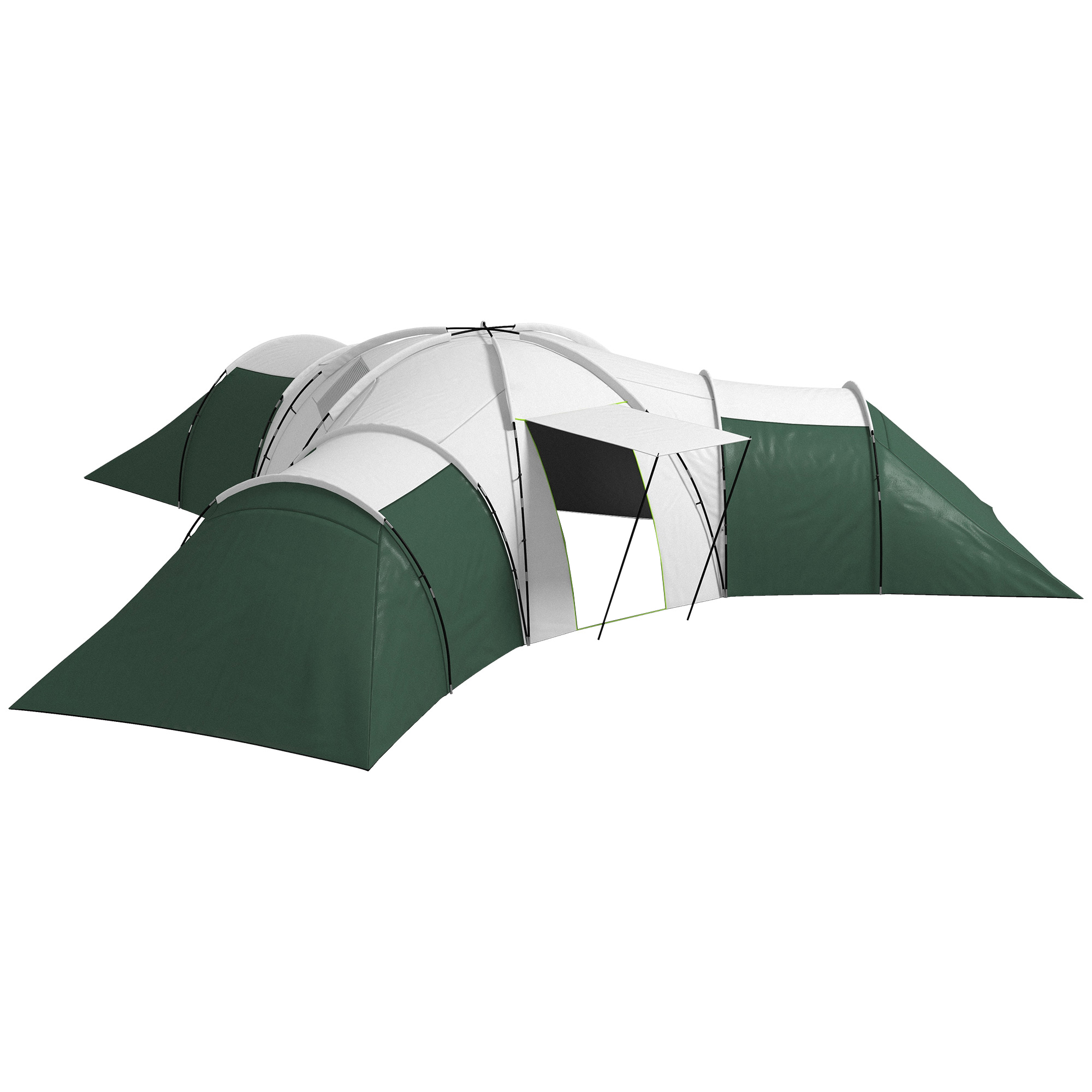 6-9 Man Tent with Bedrooms and Living Room, Accessories Included - Life Essentials