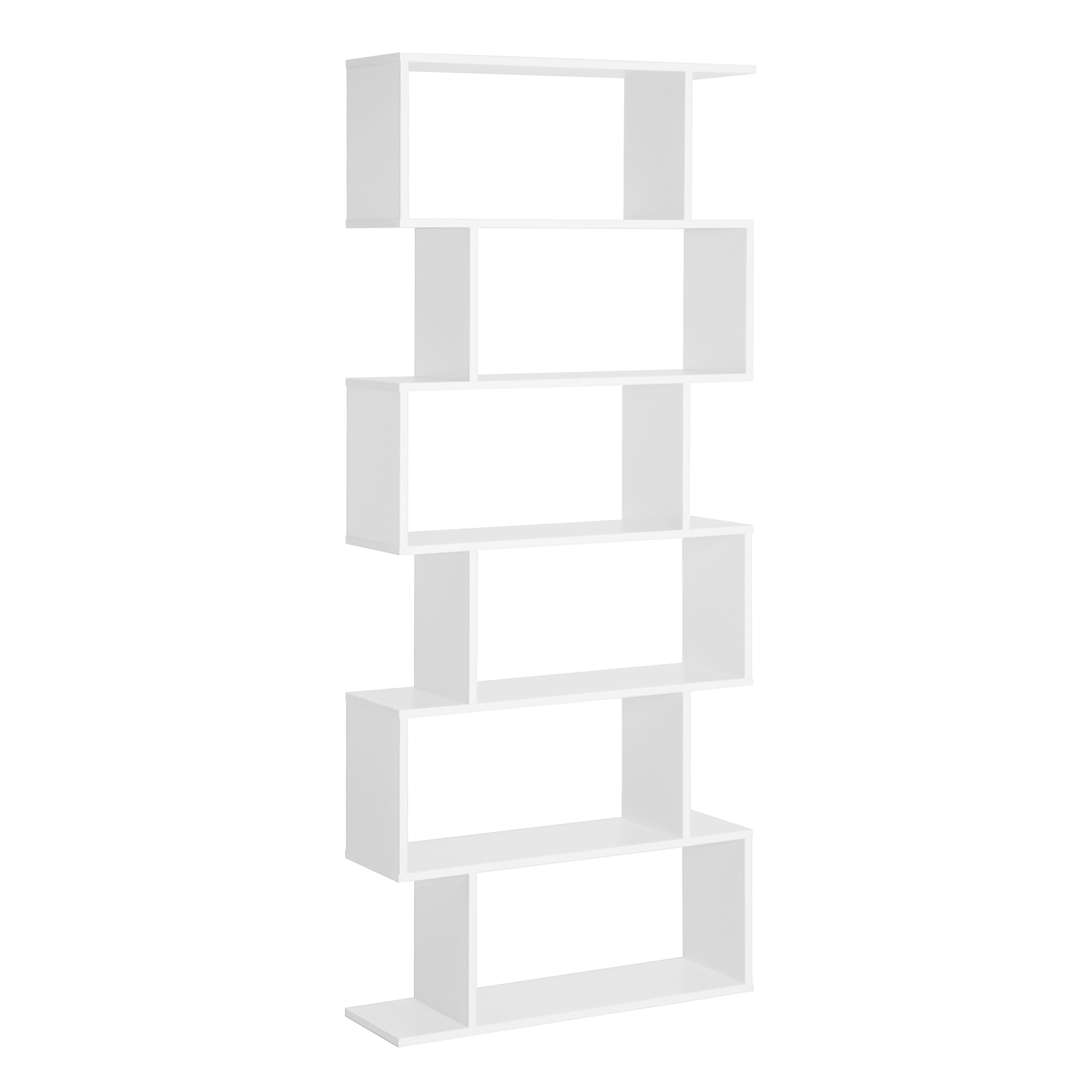 Wooden Wood S Shape Storage Display 6 Shelves Room Divider Unit Chest Bookshelf Bookcase Cupboard Cabinet Home Office Furniture, White - Life 