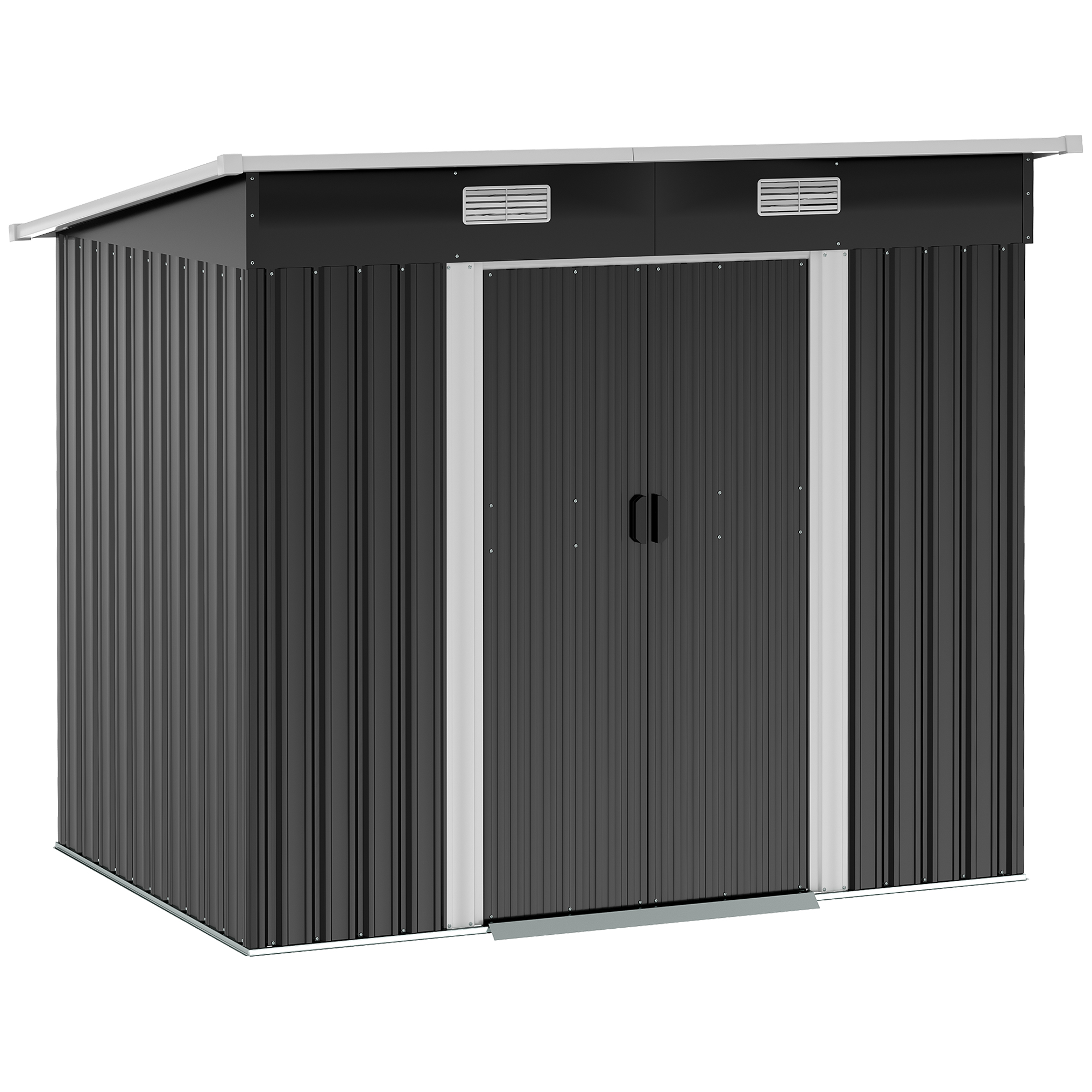 6.8 x 4.3ft Outdoor Garden Storage Shed, Tool Storage Box for Backyard, Patio and Lawn, Black - Life Essentials