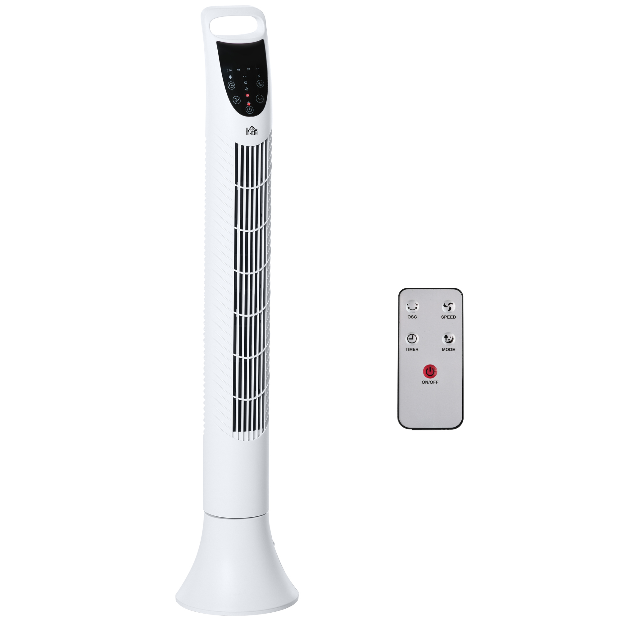 36'' Freestanding Tower Fan, 3 Speed 3 Mode, 7.5h Timer, 70 Degree Oscillation, LED Panel, 5M Remote Controller, White - Life Essentials