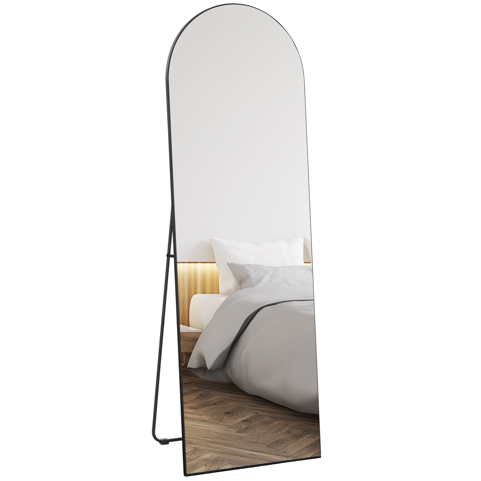 HERON 150cm Arched Full Length Mirror - Black - Life Essentials