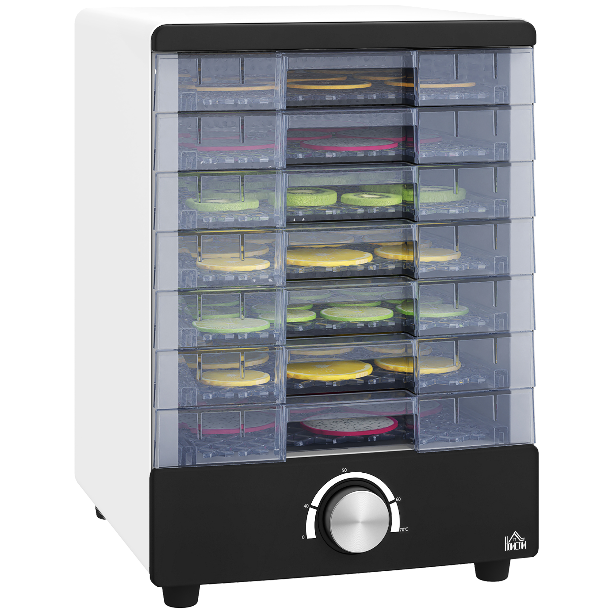 HERON Seven Tray, 40-70degC Food Dehydrator - White - Life Essentials