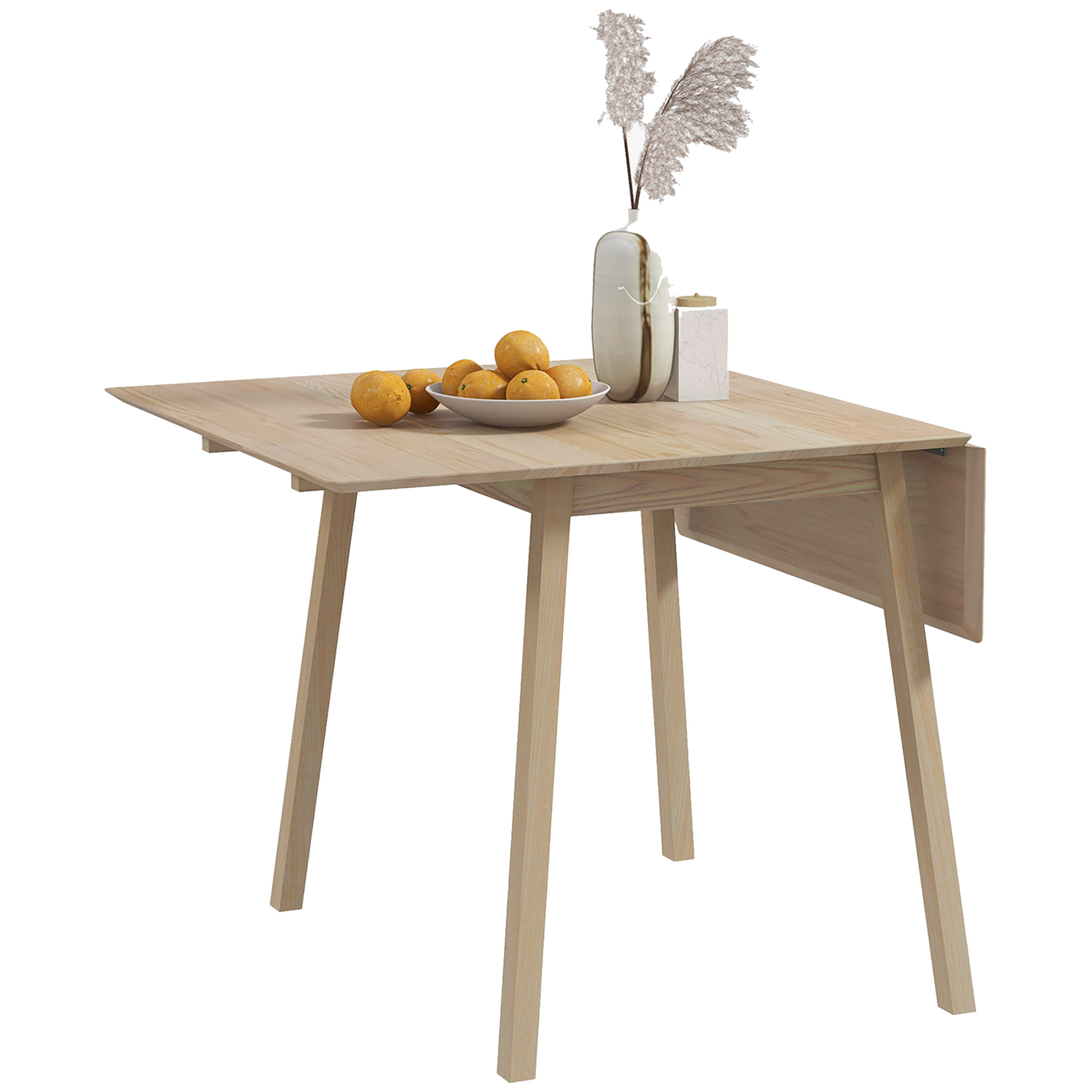Scott Folding Wood Tables with Extendable Kitchen Table - Natural - Life Essentials