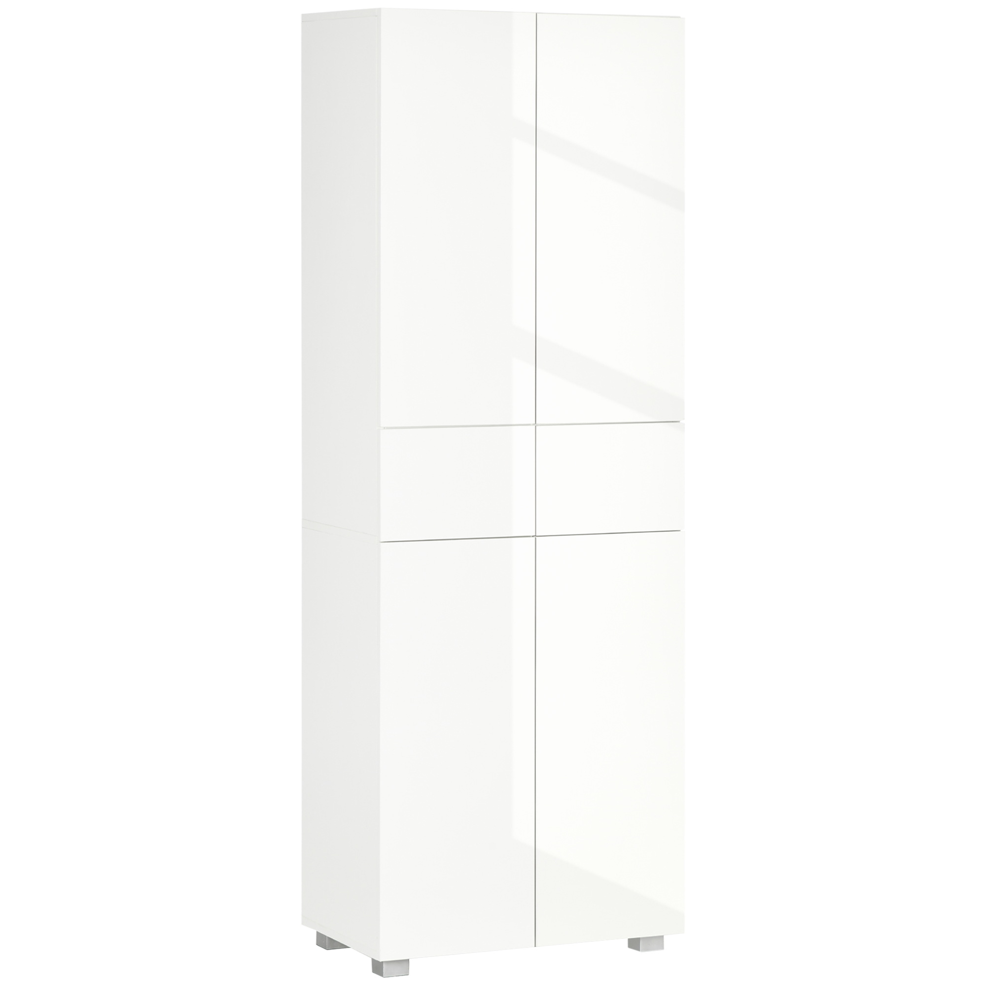 4-Door Kitchen Cupboard, Freestanding 5-Tier Storage Cabinet with 3 Adjustable Shelves, 2 Drawers for Living Room, Dining Room - Life Essentials