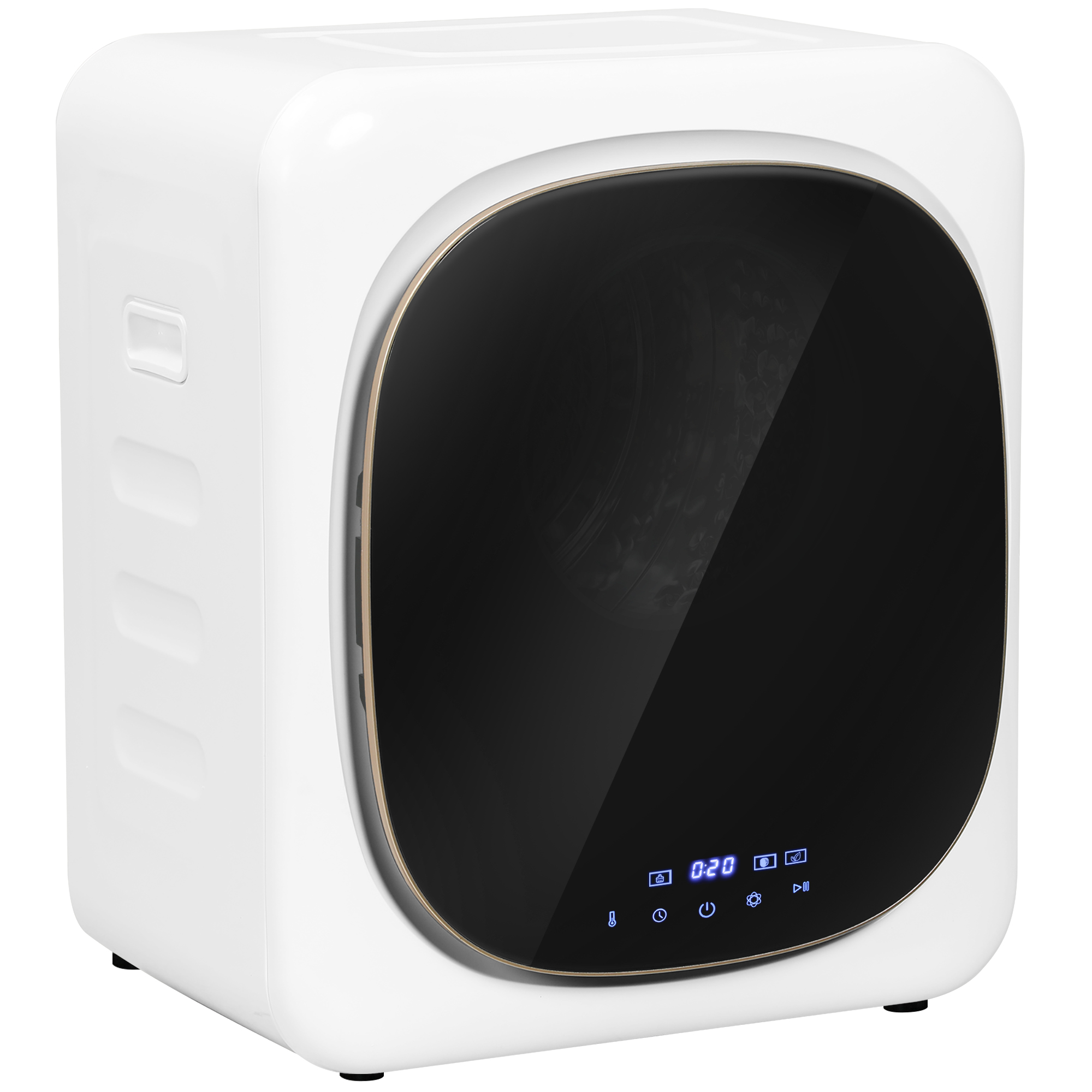 HERON 4kg Vented Tumble Dryer with Deodorize, Smart Mode, 800W Compact Tumble Dryer with Stainless Steel Tub, Front Load, for Flat, Home, RVs, White -