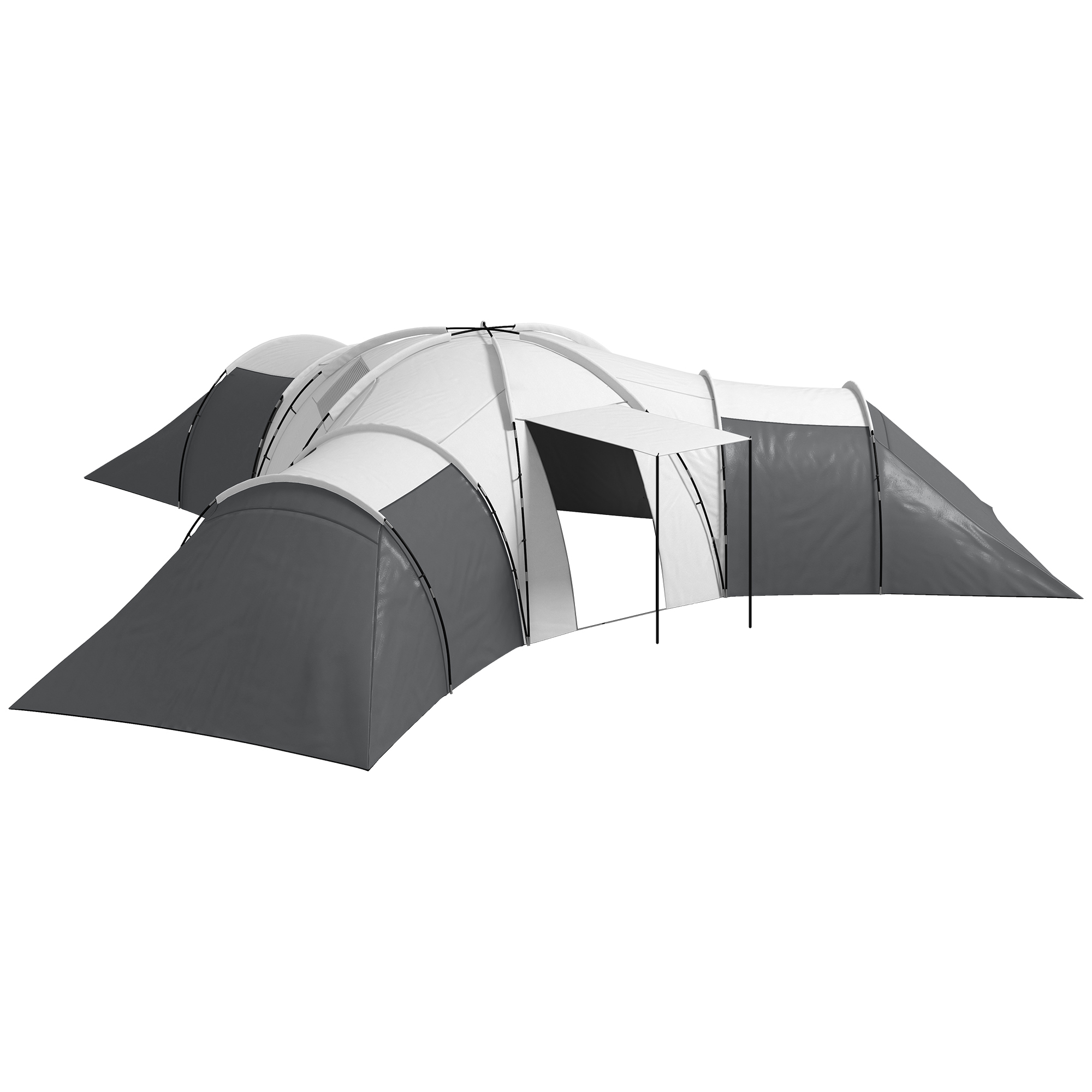 SUNVISTA 6-9 Man Tent with Bedrooms and Living Room, Accessories Included, Dark Grey - Life Essentials