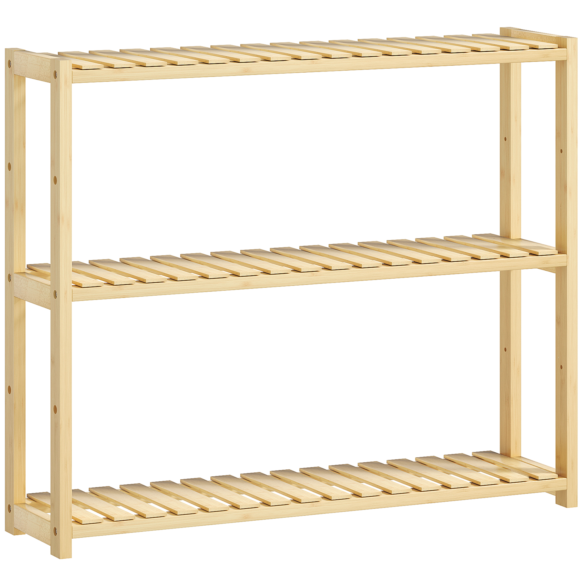 HERON Three-Tier Bamboo Bathroom Rack - Natural Finish - Life Essentials