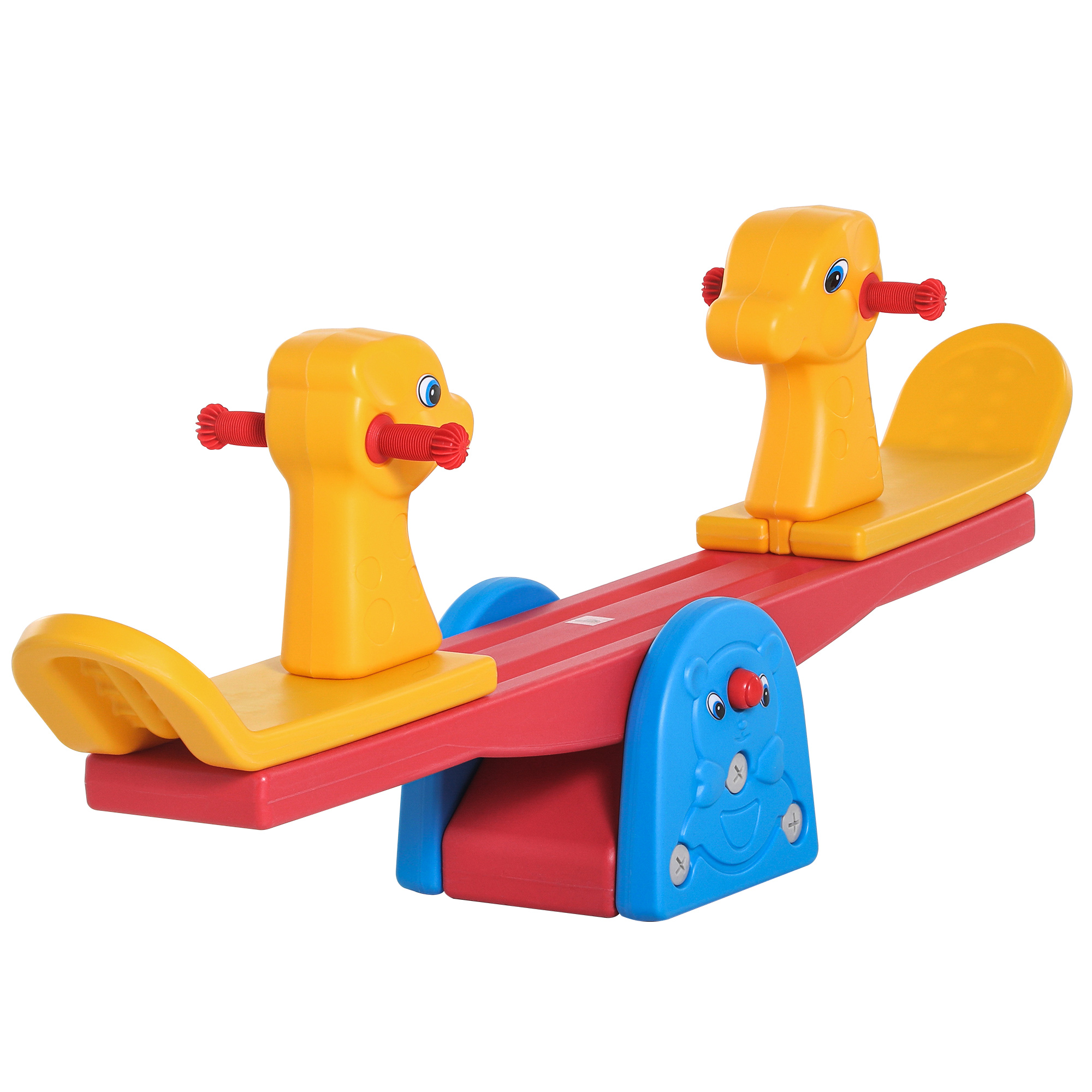 Kids Seesaw Safe Teeter Totter 2 Seats with Easy-Grip Handles, 360 Degrees Rotating Safe, Backyard Equipment, for 1-4 years old Multicolor - Life 