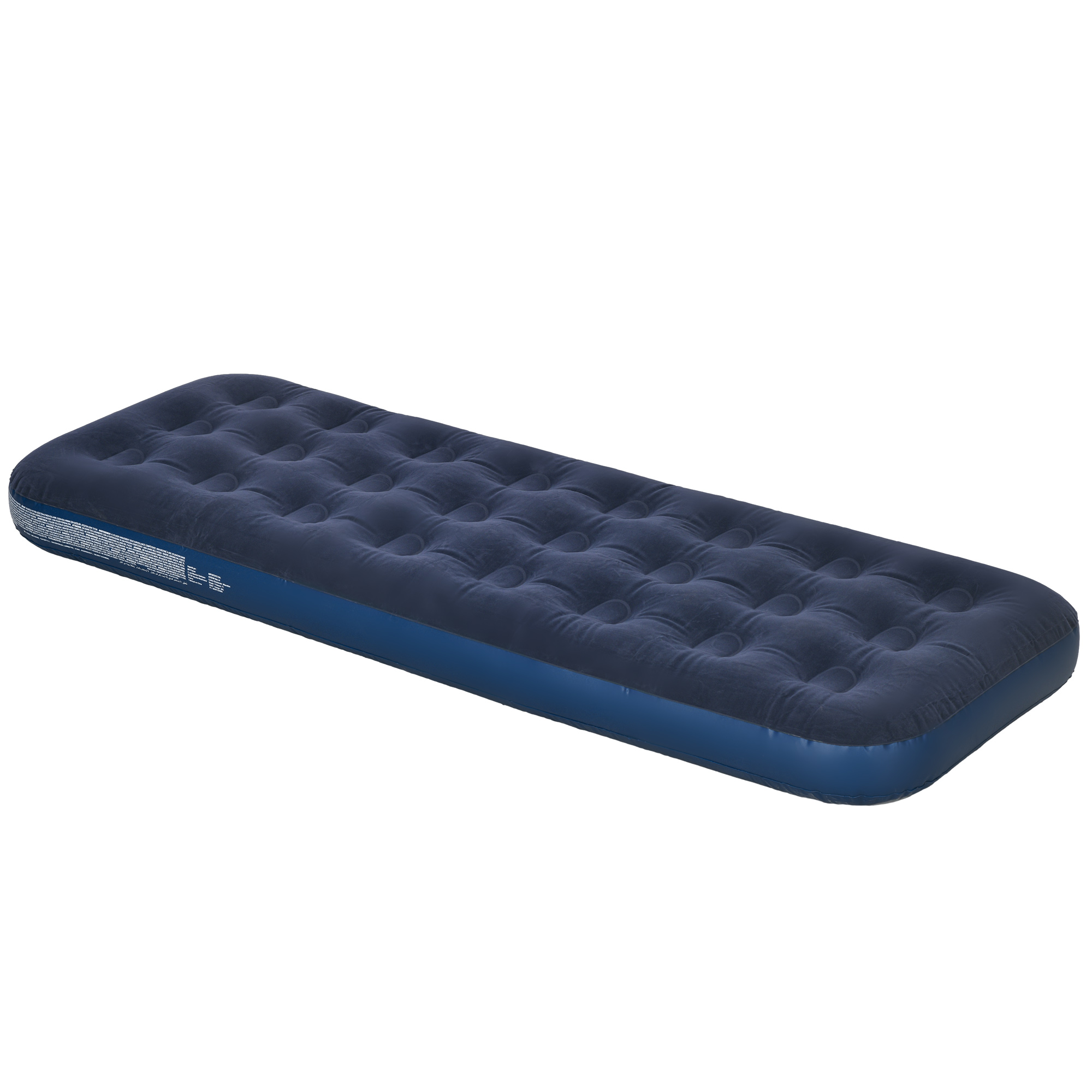 SUNVISTA Single Air Mattress with Hand Pump, Portable Air Bed with Flocked Surface, 191 x 73 x 22cm, Blue - Life Essentials