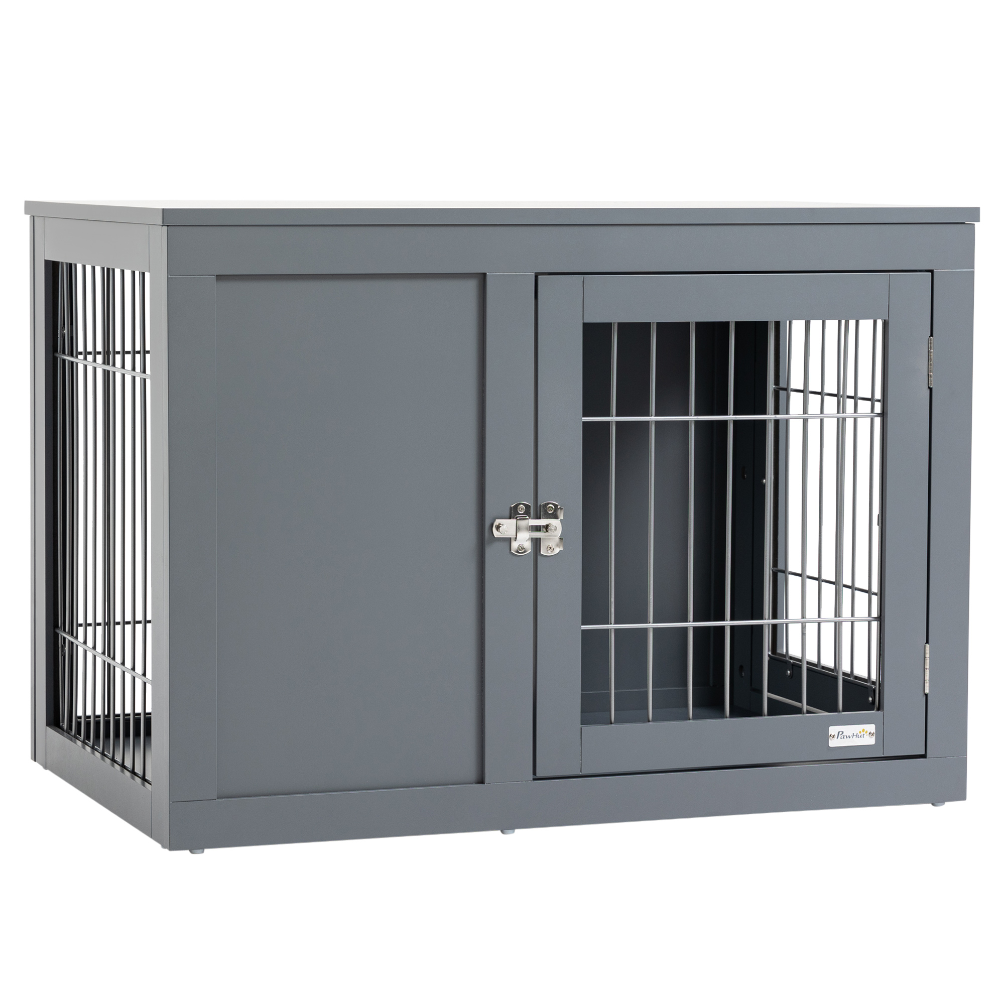 Furniture Style Dog Crate, End Table Pet Cage Kennel, Indoor Decorative Puppy House, with Double Doors, Locks, for Small & Medium Dogs, Grey - Life 