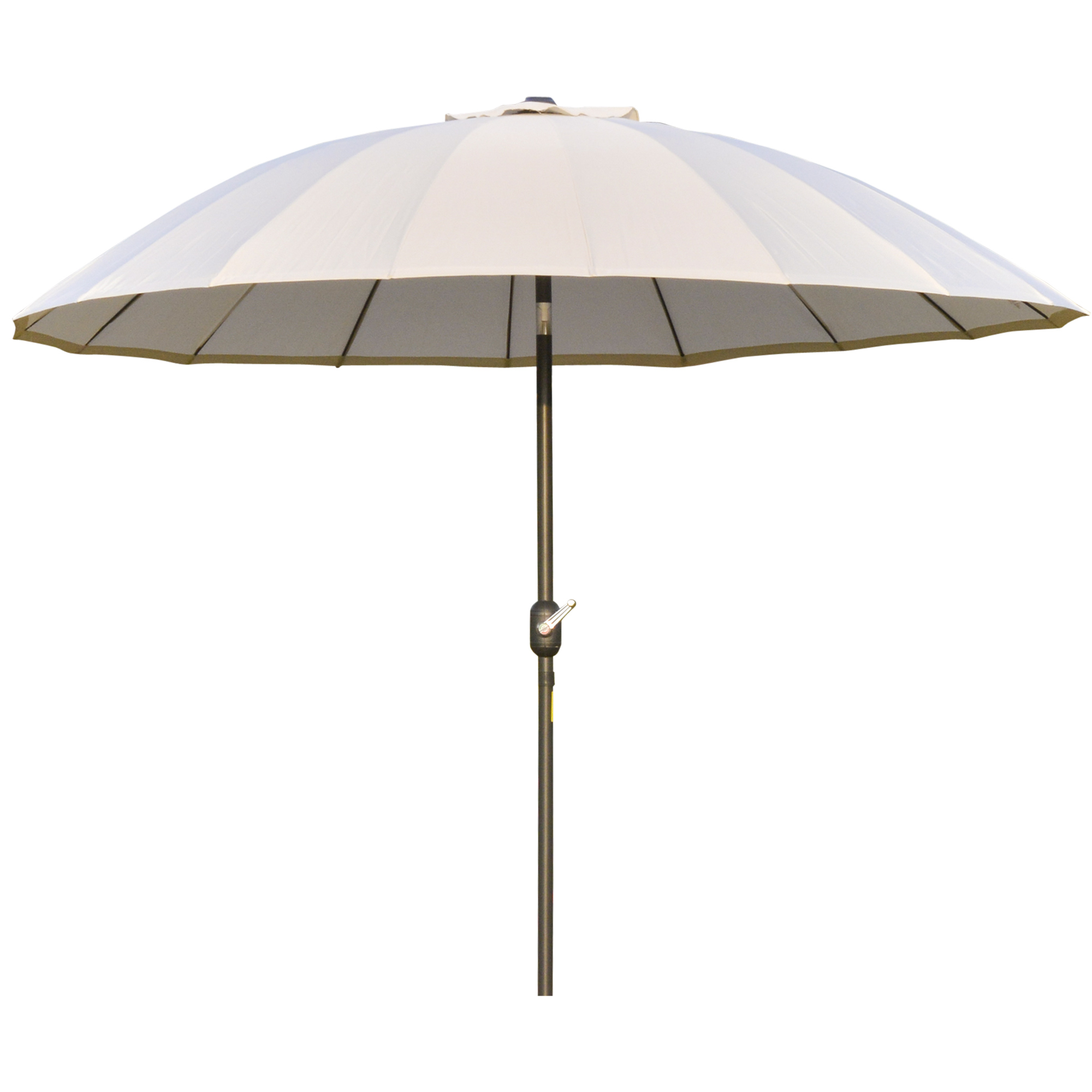 ?255cm Patio Parasol Umbrella Outdoor Market Table Parasol with Push Button Tilt Crank and Sturdy Ribs for Garden Lawn Backyard Pool White - Life 