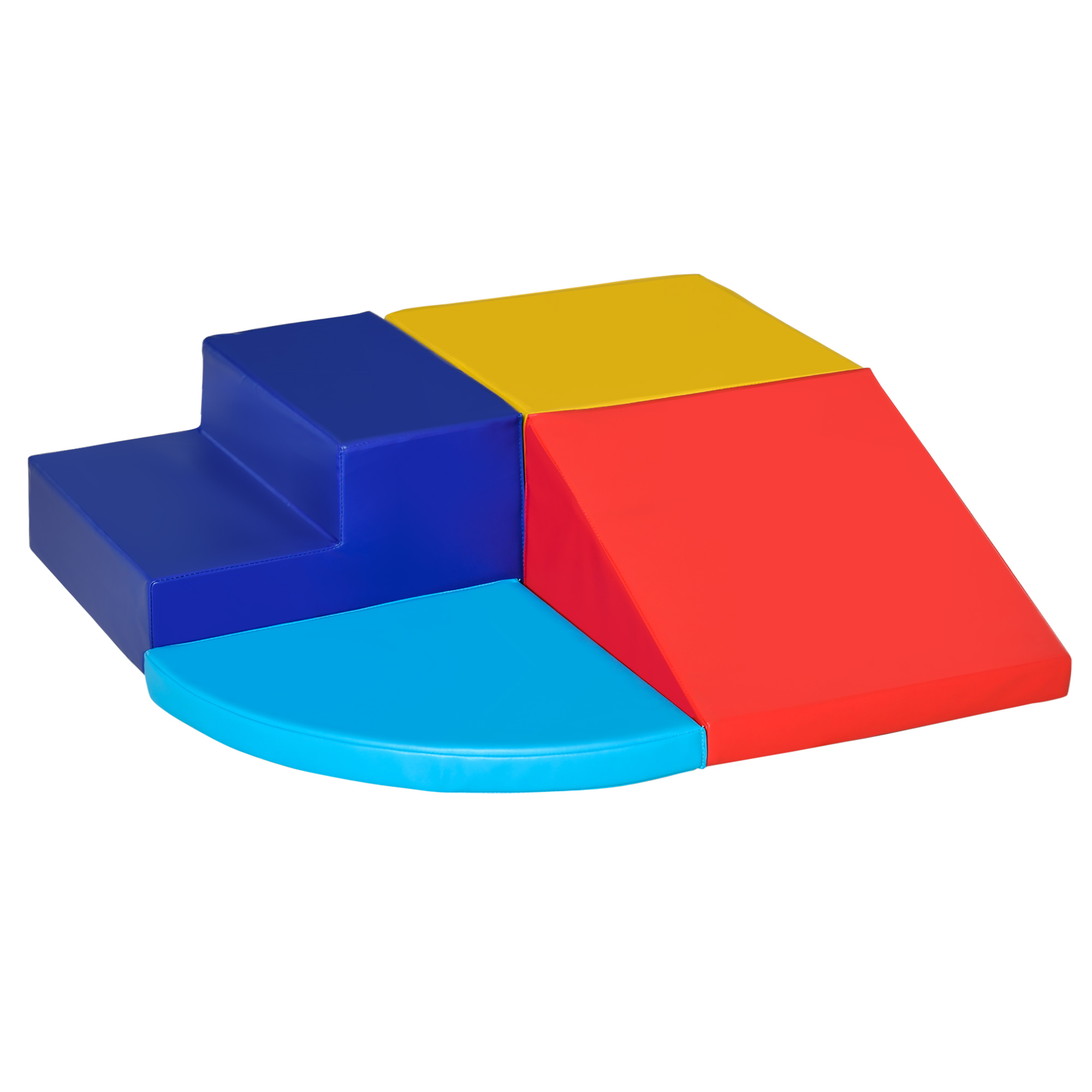 Soft Play 4-piece Climb and Crawl Foam Toddler Stairs and Ramp Colorful Children's Educational Software Activity Toys for Baby Preschooler - Life 