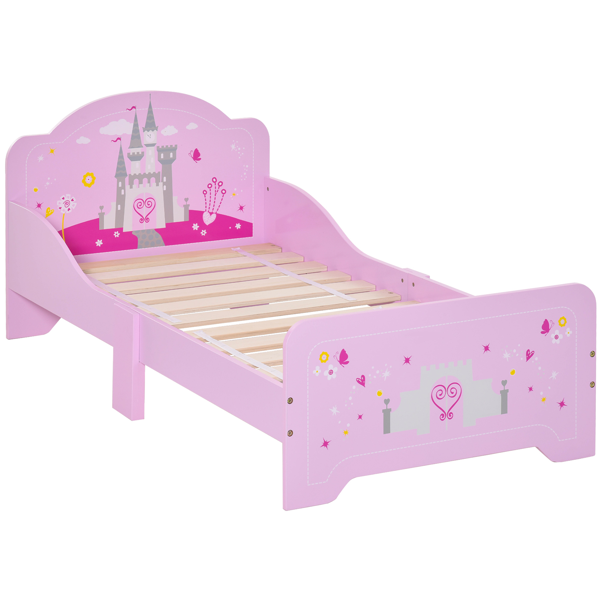 MDF Kids Castle Design Kids Single Bed Pink - Life Essentials