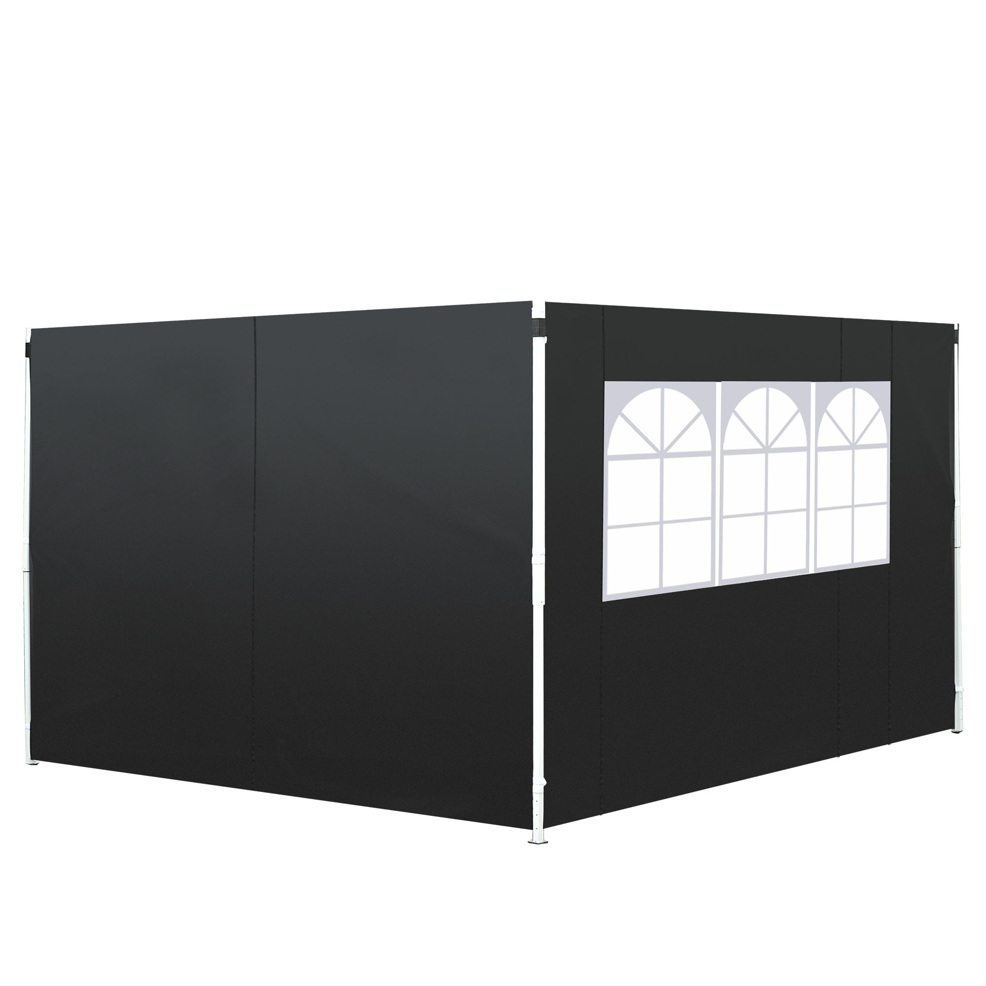 3m Gazebo Exchangeable Side Panels Wall-Black - Life Essentials
