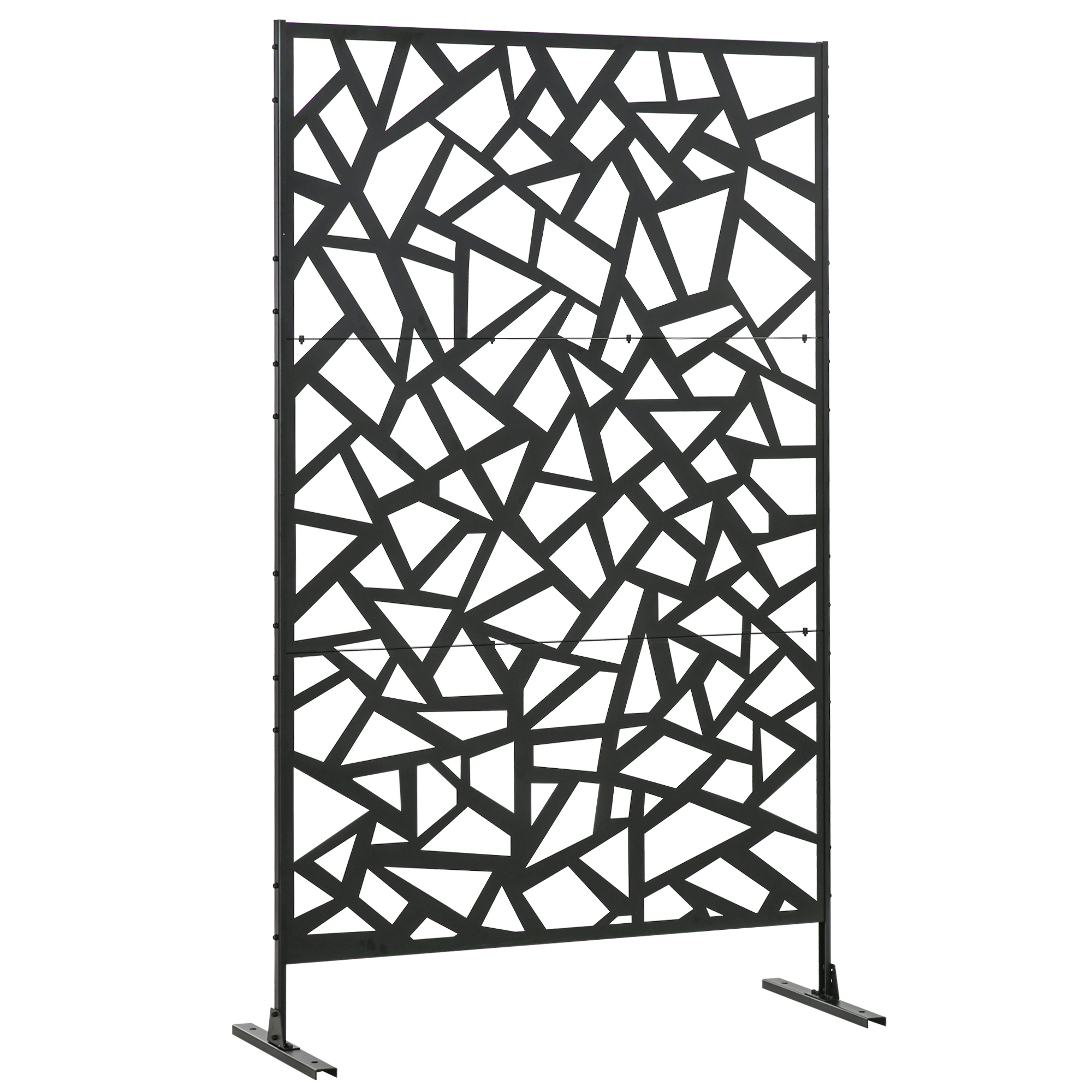 Freestanding Garden Partition Screen Metal Decorative Outdoor Divider with Expansion Screws for Garden Patio Deck - Life Essentials