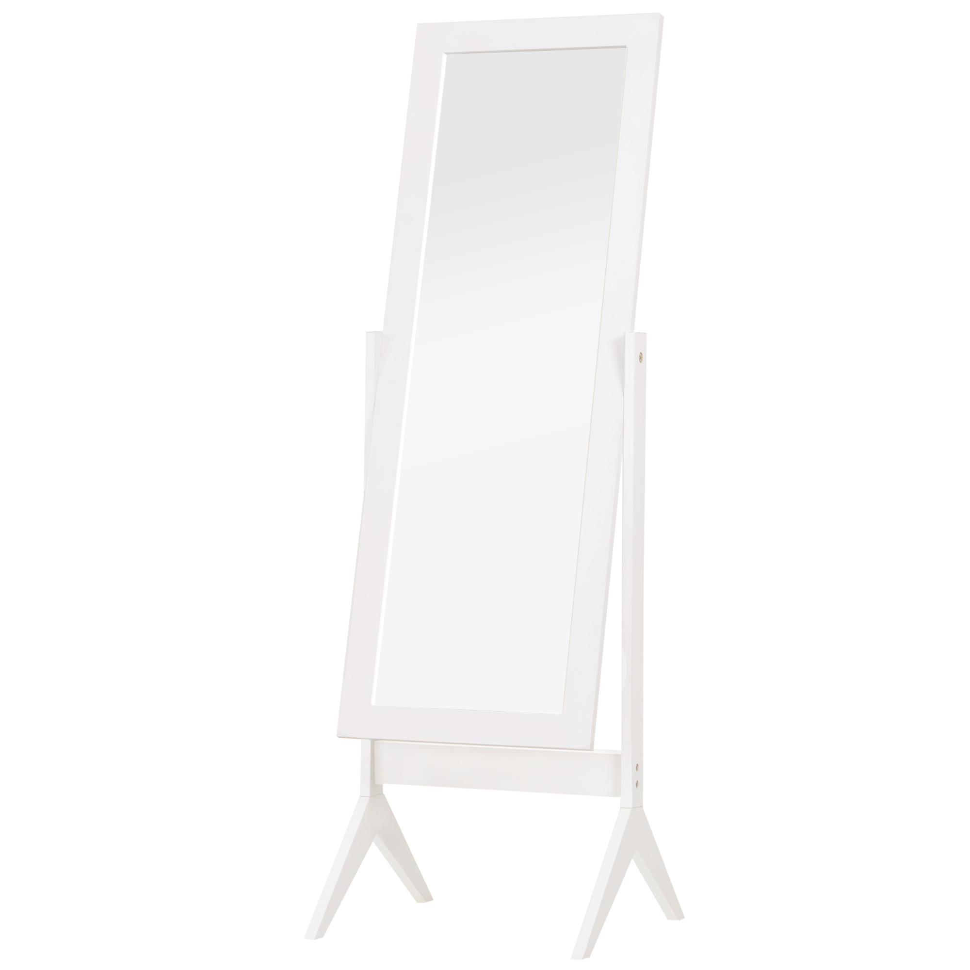 Freestanding Dressing Mirror Bedroom Tall Adjustable Angle 148x47cm White - Life Essentials