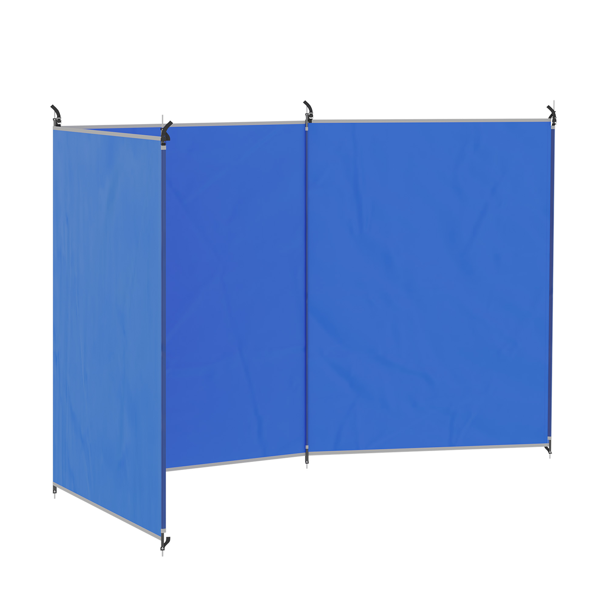 Camping Windbreak, Foldable Portable Wind Blocker w/ Carry Bag and Steel Poles, Beach Sun Screen Shelter Privacy Wall, 450cm x 150cm