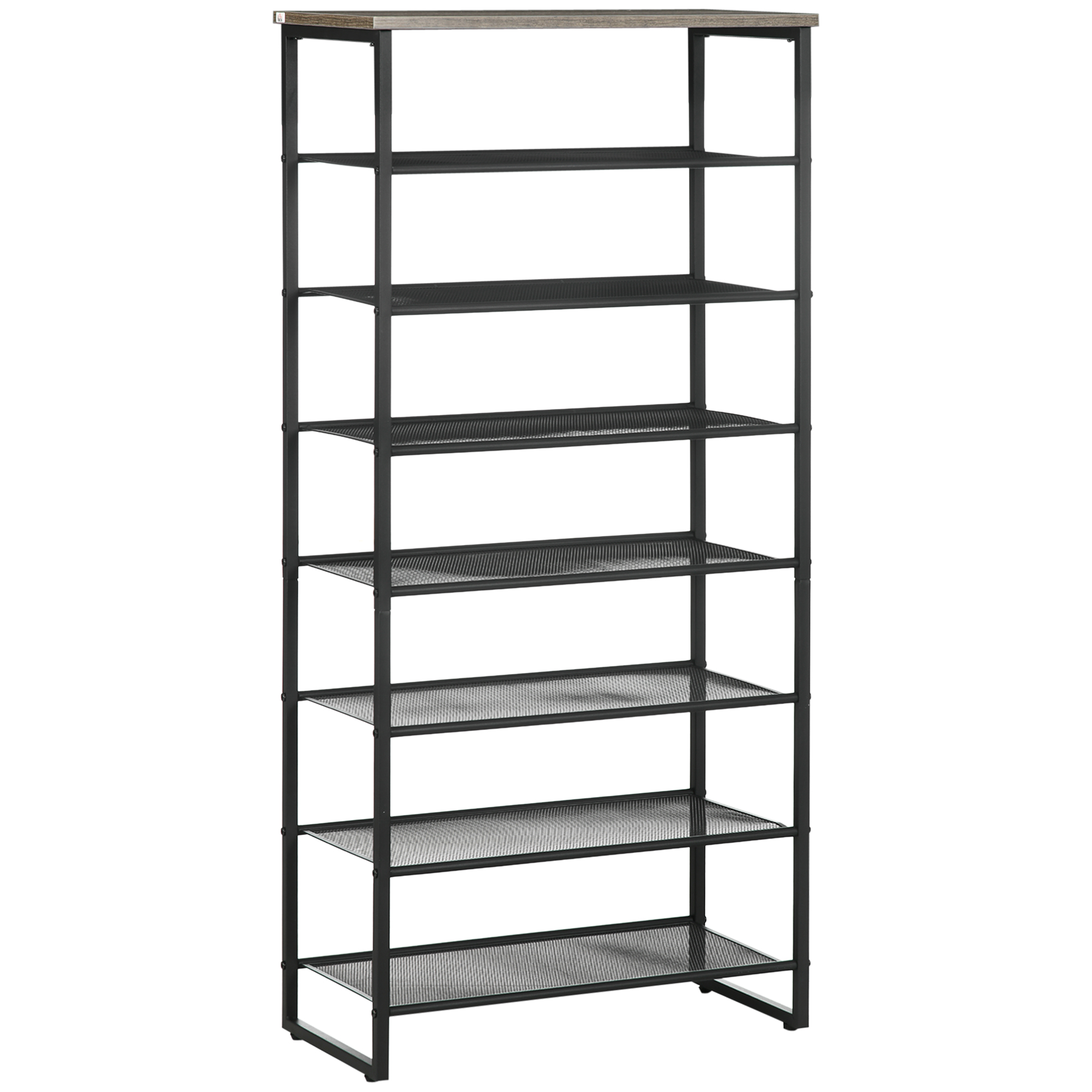 8-Tier Shoe Rack, Shoe Storage Organizer with Mesh Shelves Free Standing Shoe Shelf Stand for 21-24 Pairs of Shoes for Entryway Black and Grey - Life 